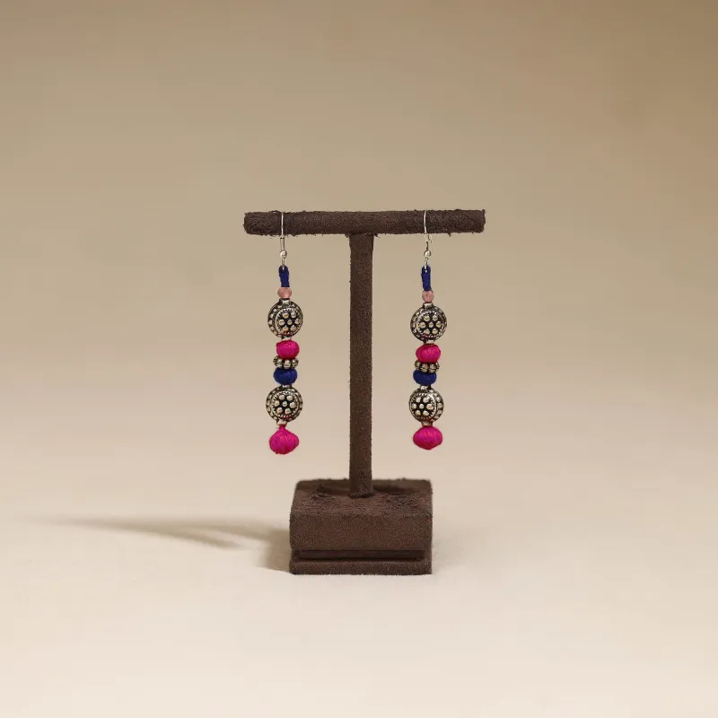 Pink - Patwa Thread Beads Earrings by Kailash Patwa 56 made by Itokri