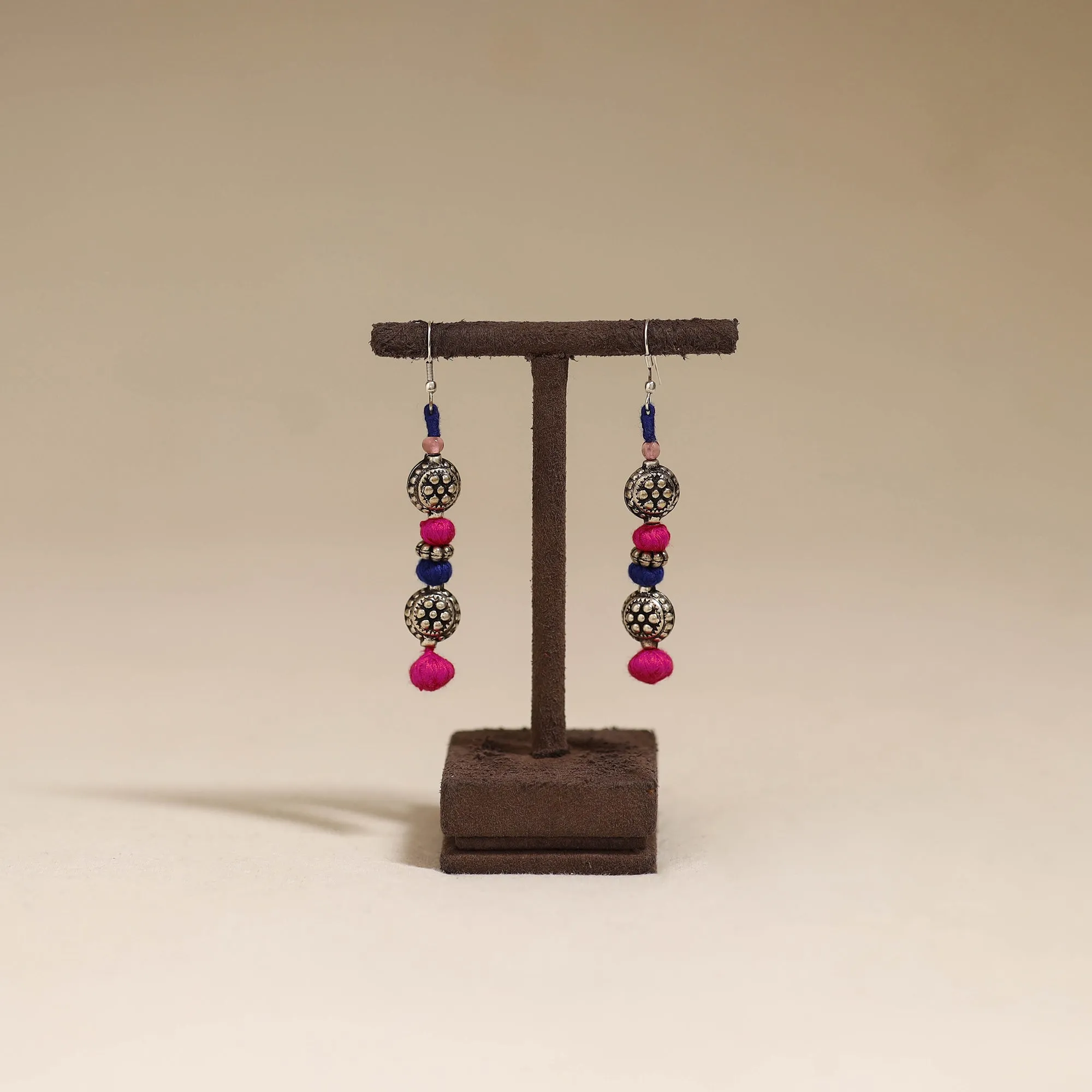 Pink - Patwa Thread Beads Earrings by Kailash Patwa 56 sold by Itokri