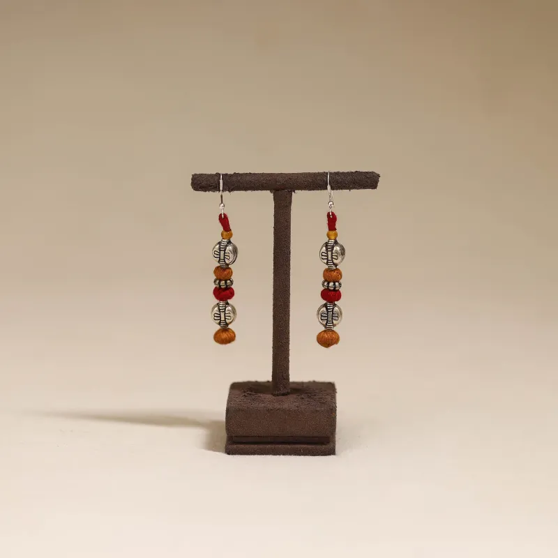 Orange - Patwa Thread Beads Earrings by Kailash Patwa 50 sold by Itokri