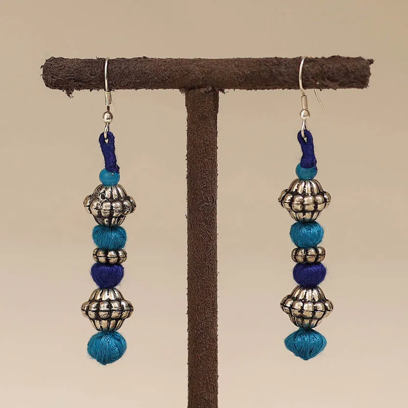 Blue - Patwa Thread Beads Earrings by Kailash Patwa 42 sold by Itokri product image thumbnail 2