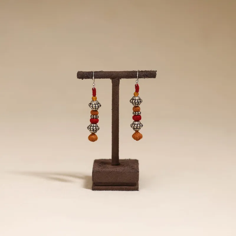 Orange - Patwa Thread Beads Earrings by Kailash Patwa 38 made by Itokri