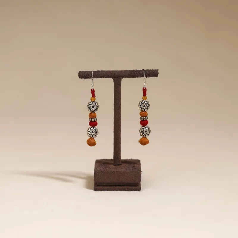 Orange - Patwa Thread Beads Earrings by Kailash Patwa 30 sold by Itokri