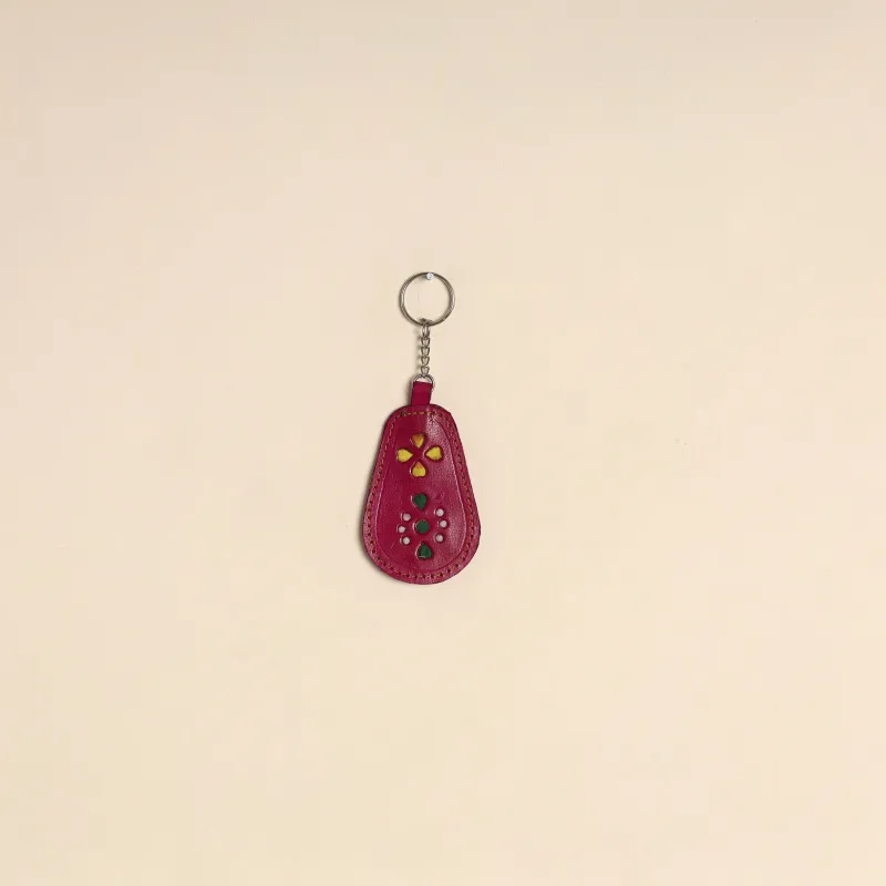 Pink - Handcrafted Kutch Leather Keychain 04 sold by Itokri