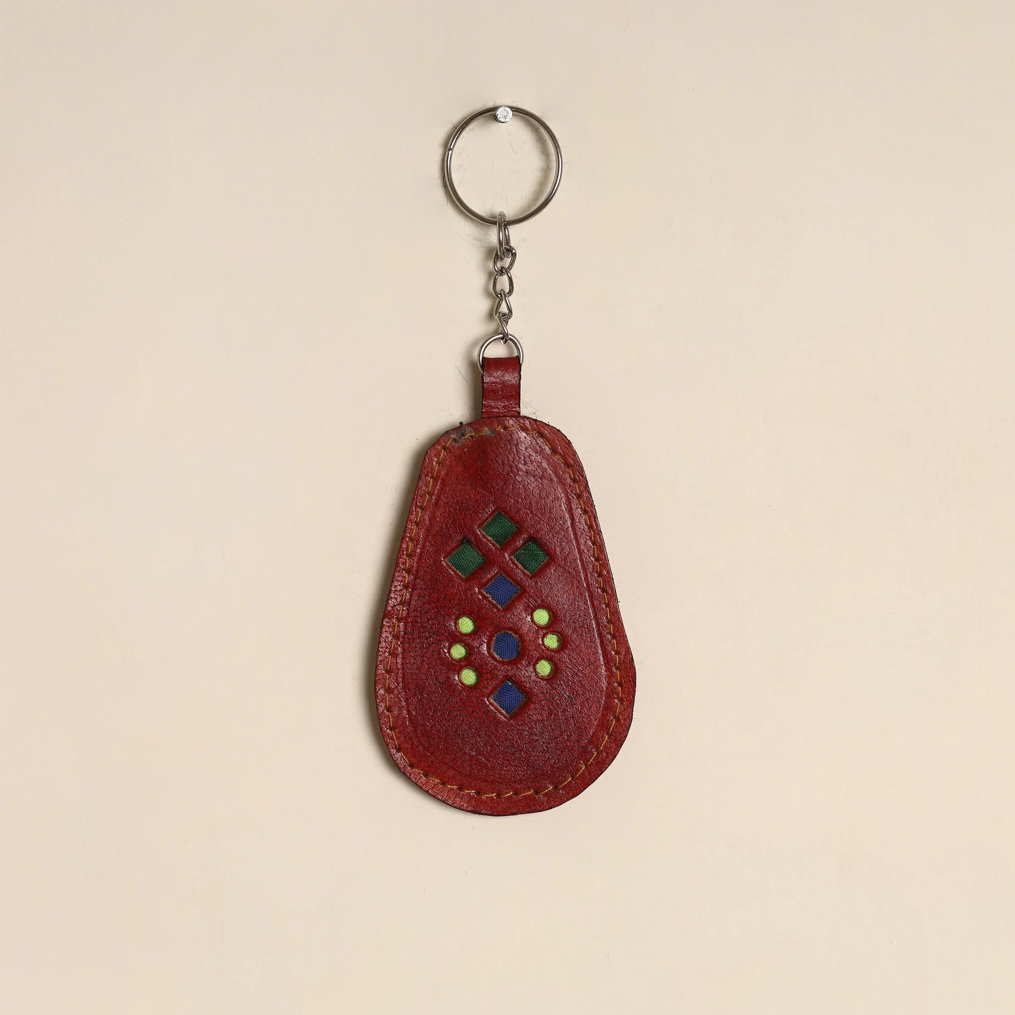 Maroon - Handcrafted Kutch Leather Keychain 08 sold by Itokri product image thumbnail 2