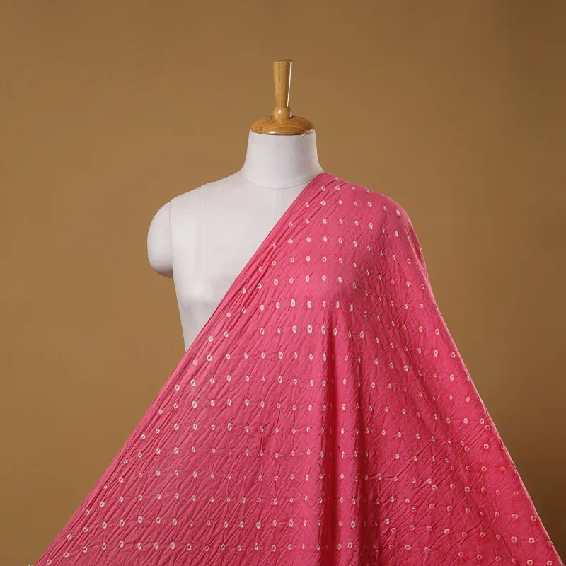 Pink - Kutch Tie-Dye Cotton Bandhani Fabric 02 sold by Itokri