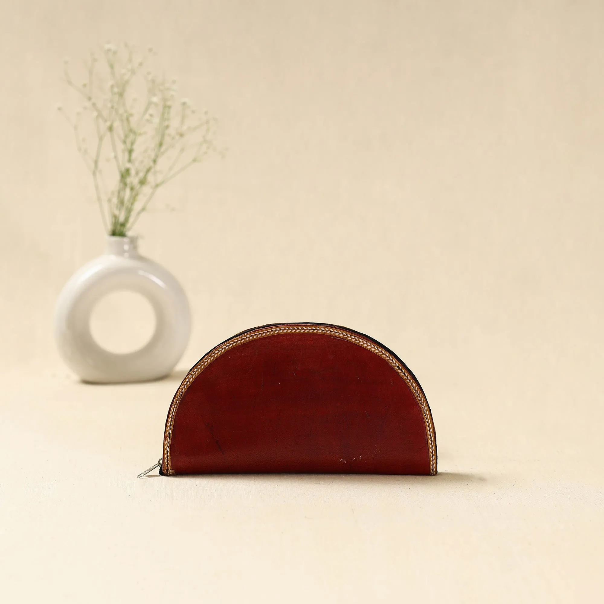 Maroon - Handcrafted Kutch Leather Clutch / Wallet 52 sold by Itokri product image thumbnail 3