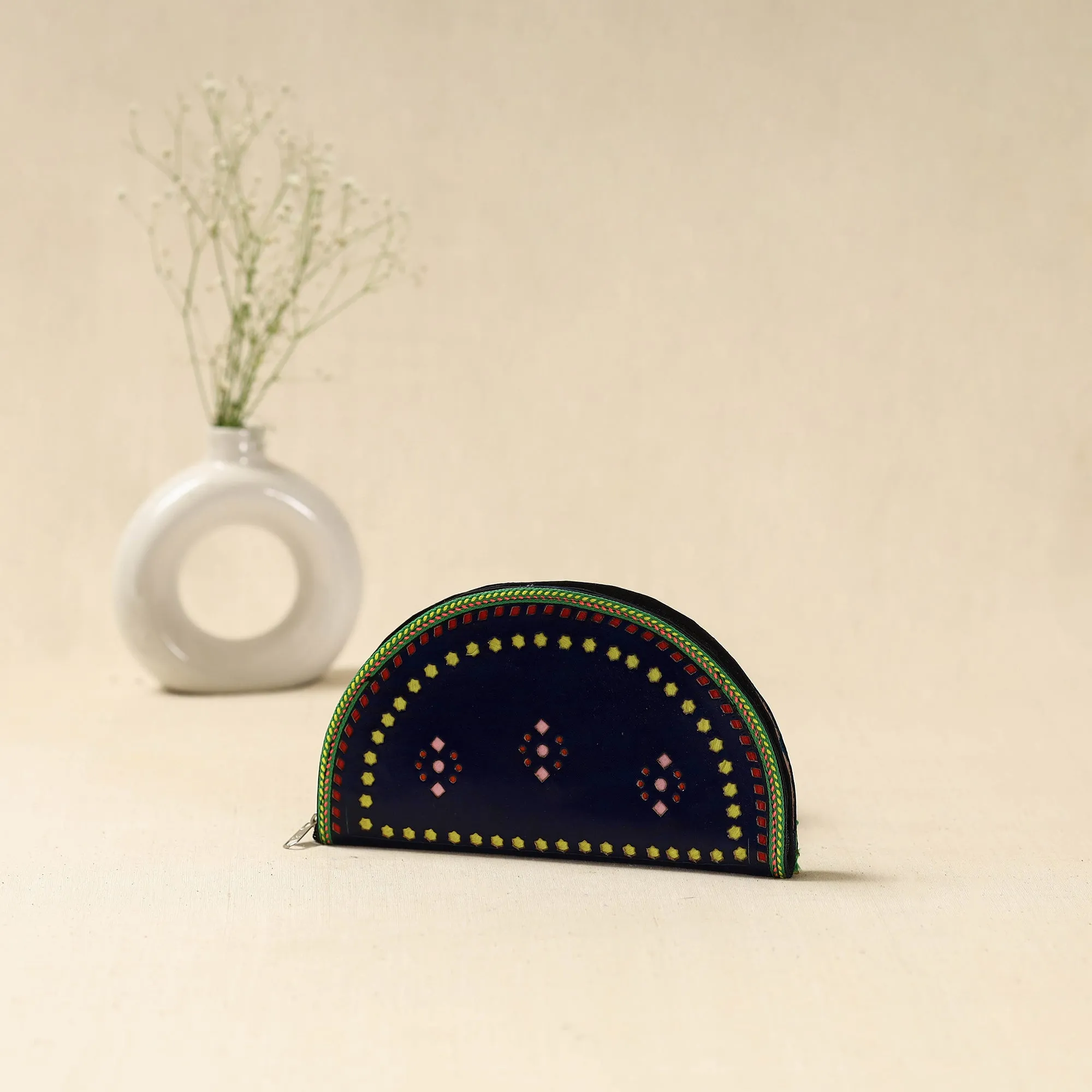 Blue - Handcrafted Kutch Leather Clutch / Wallet 51 sold by Itokri product image thumbnail 2