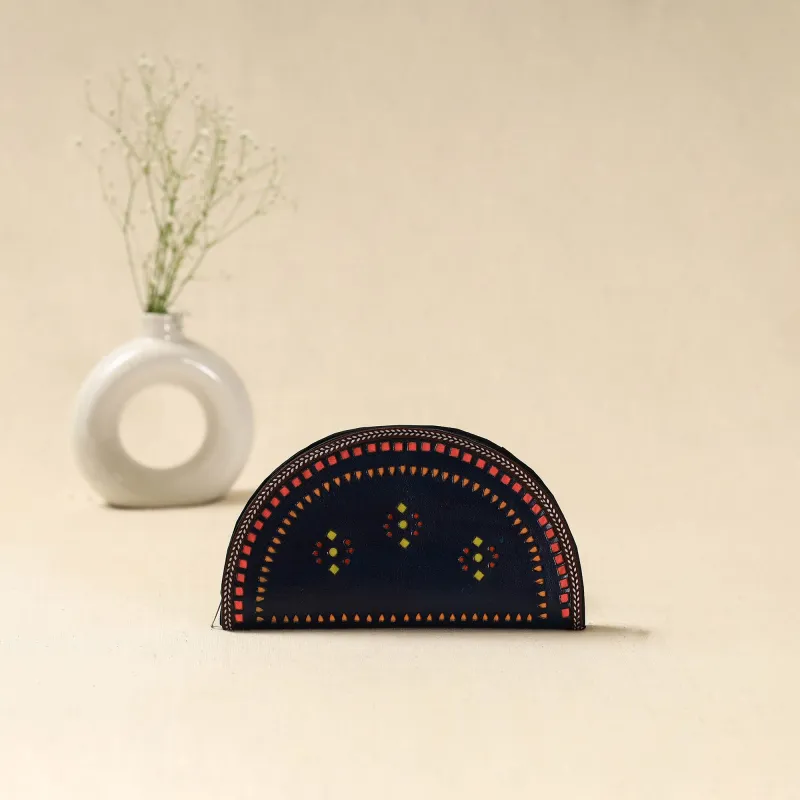 Black - Handcrafted Kutch Leather Clutch / Wallet 49 sold by Itokri