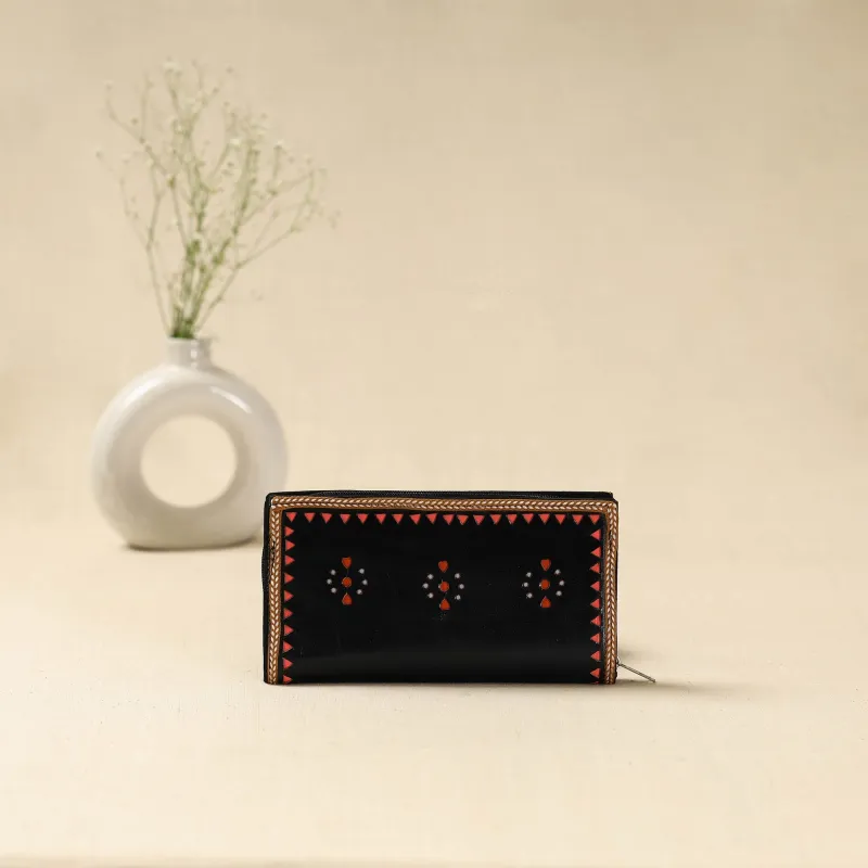 Black - Handcrafted Kutch Leather Clutch / Wallet 37 sold by Itokri