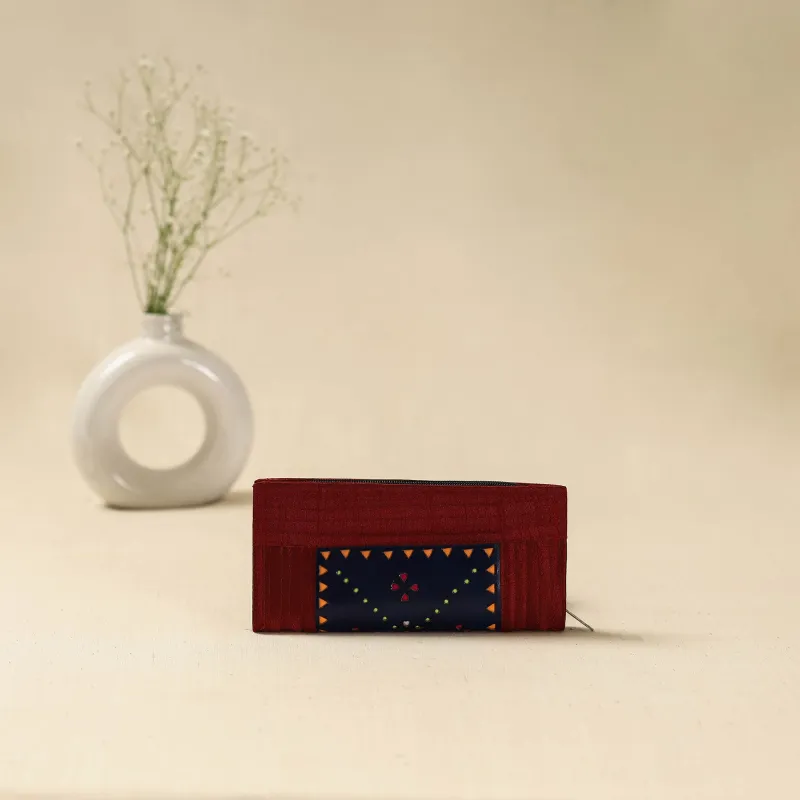 Maroon - Handcrafted Kutch Leather Clutch / Wallet 30 sold by Itokri