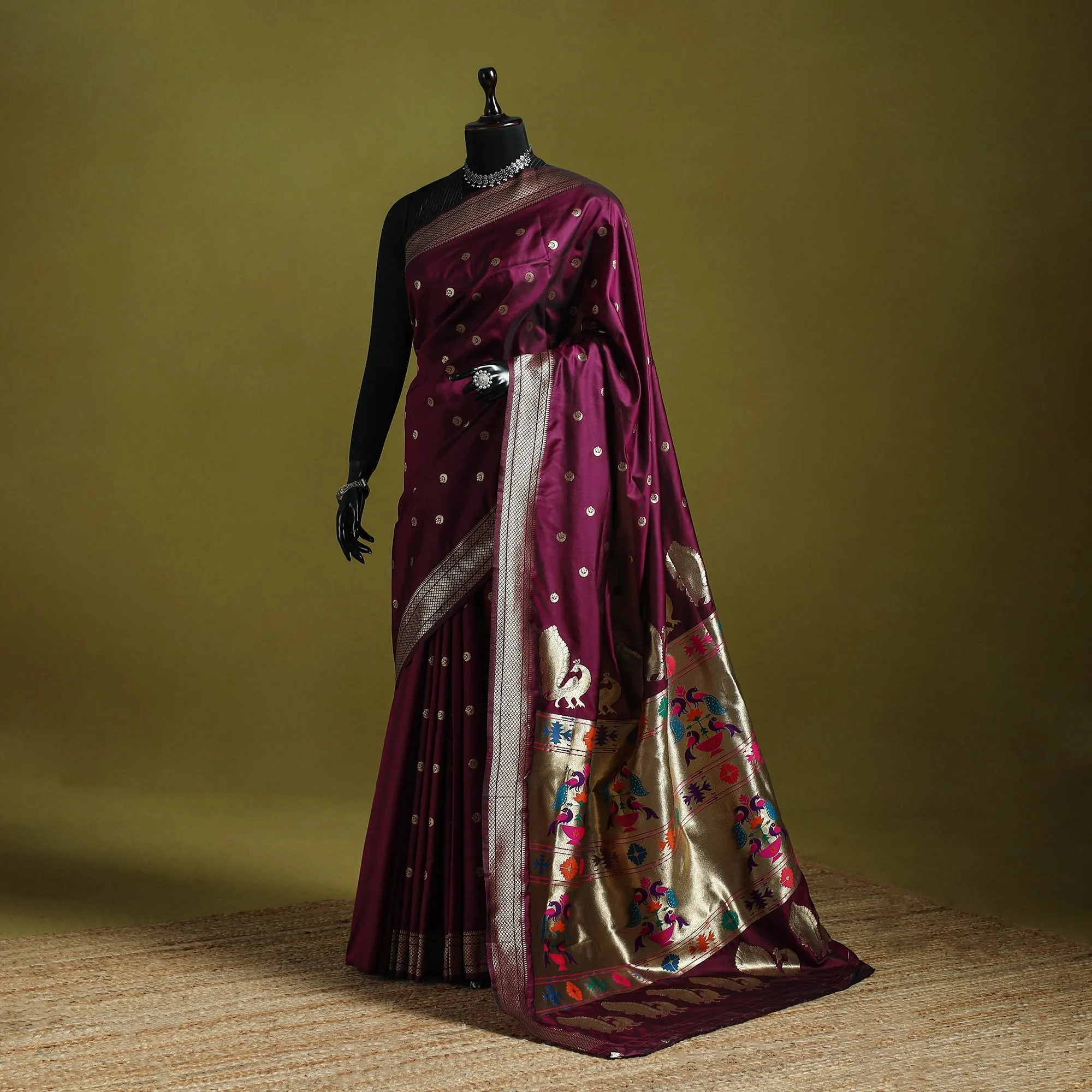 Purple - Bangalore Silk Paithani Saree 14 sold by Itokri