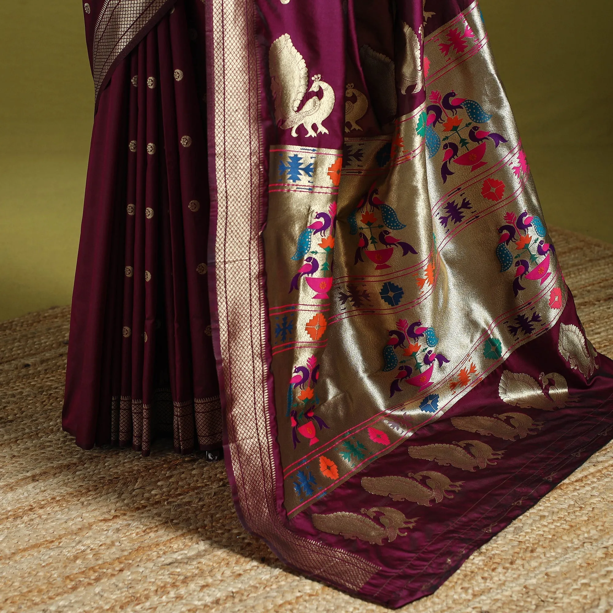 Purple - Bangalore Silk Paithani Saree 14 sold by Itokri product image thumbnail 3