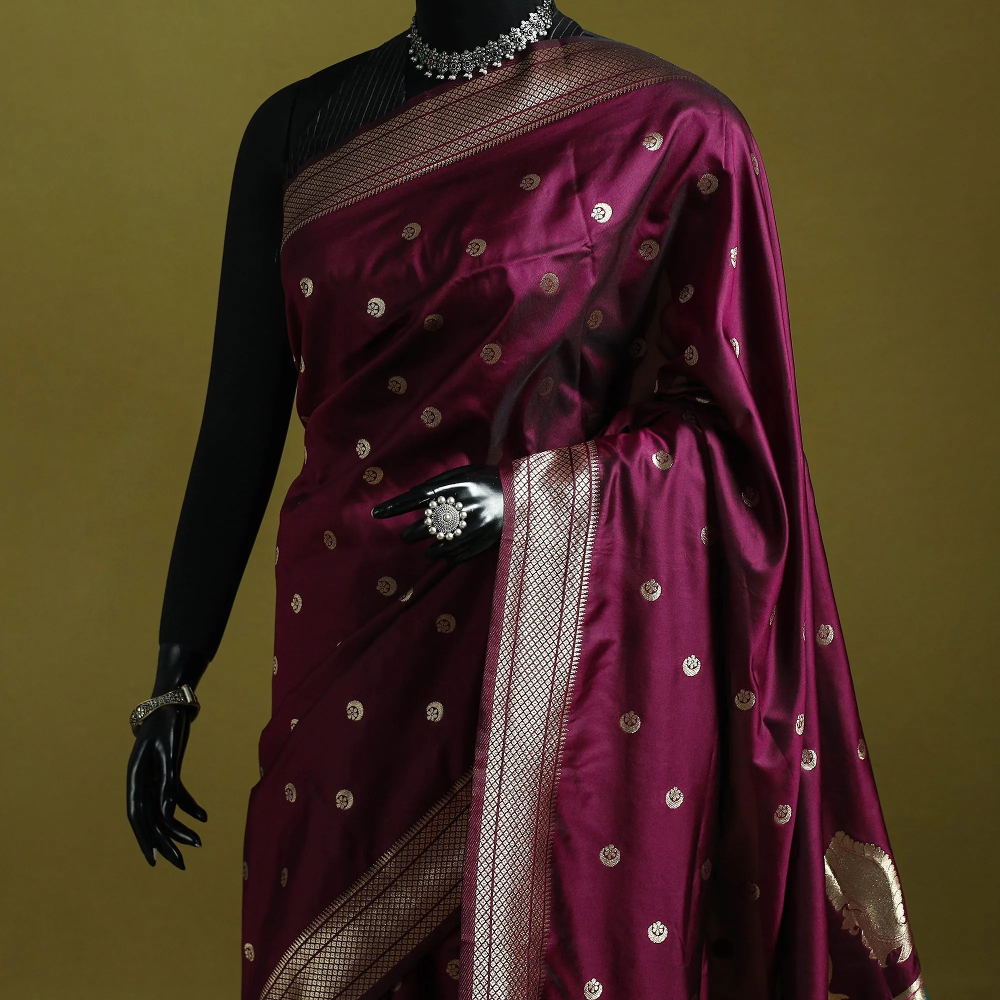 Purple - Bangalore Silk Paithani Saree 14 sold by Itokri product image thumbnail 2