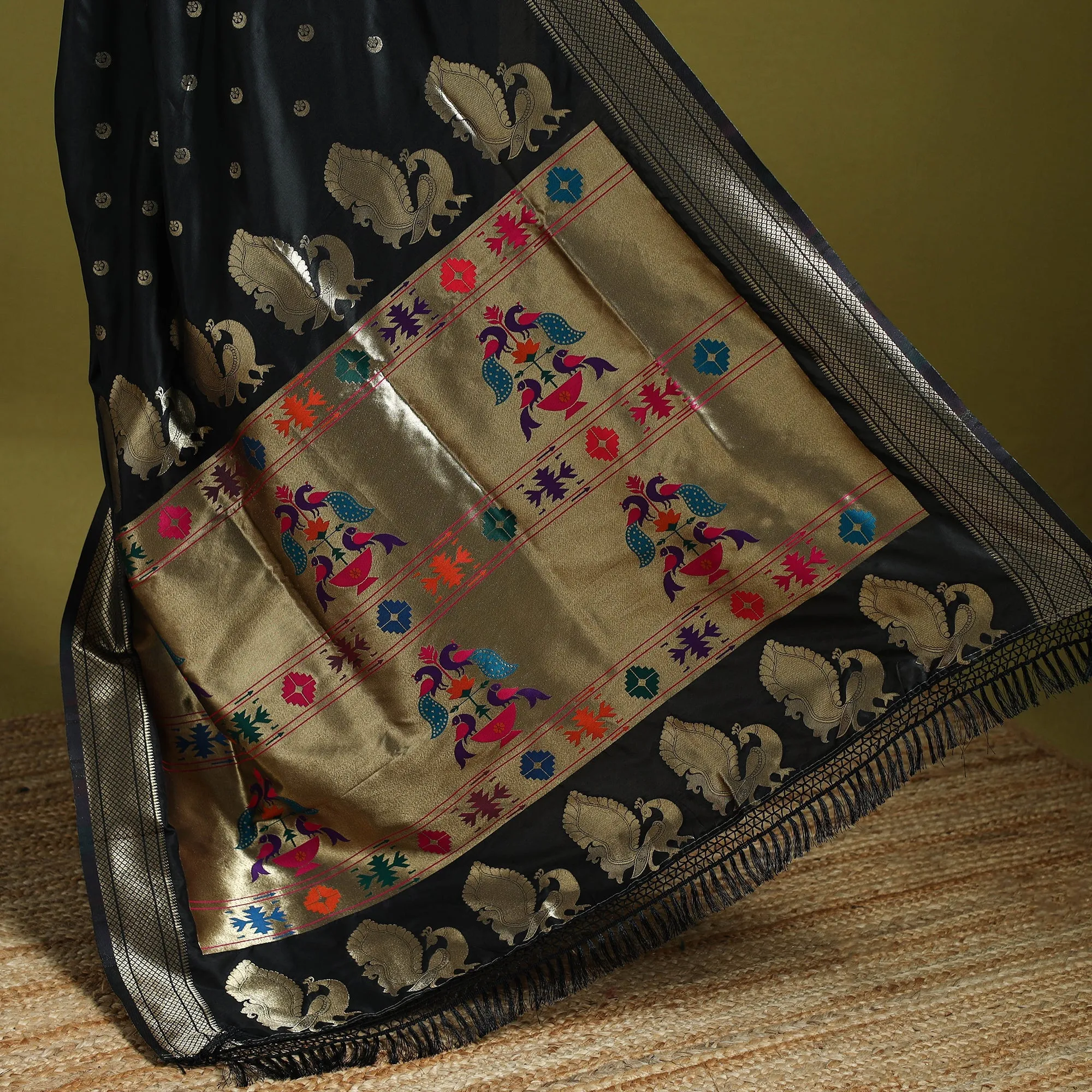 Black - Bangalore Silk Paithani Saree 10 sold by Itokri product image thumbnail 4