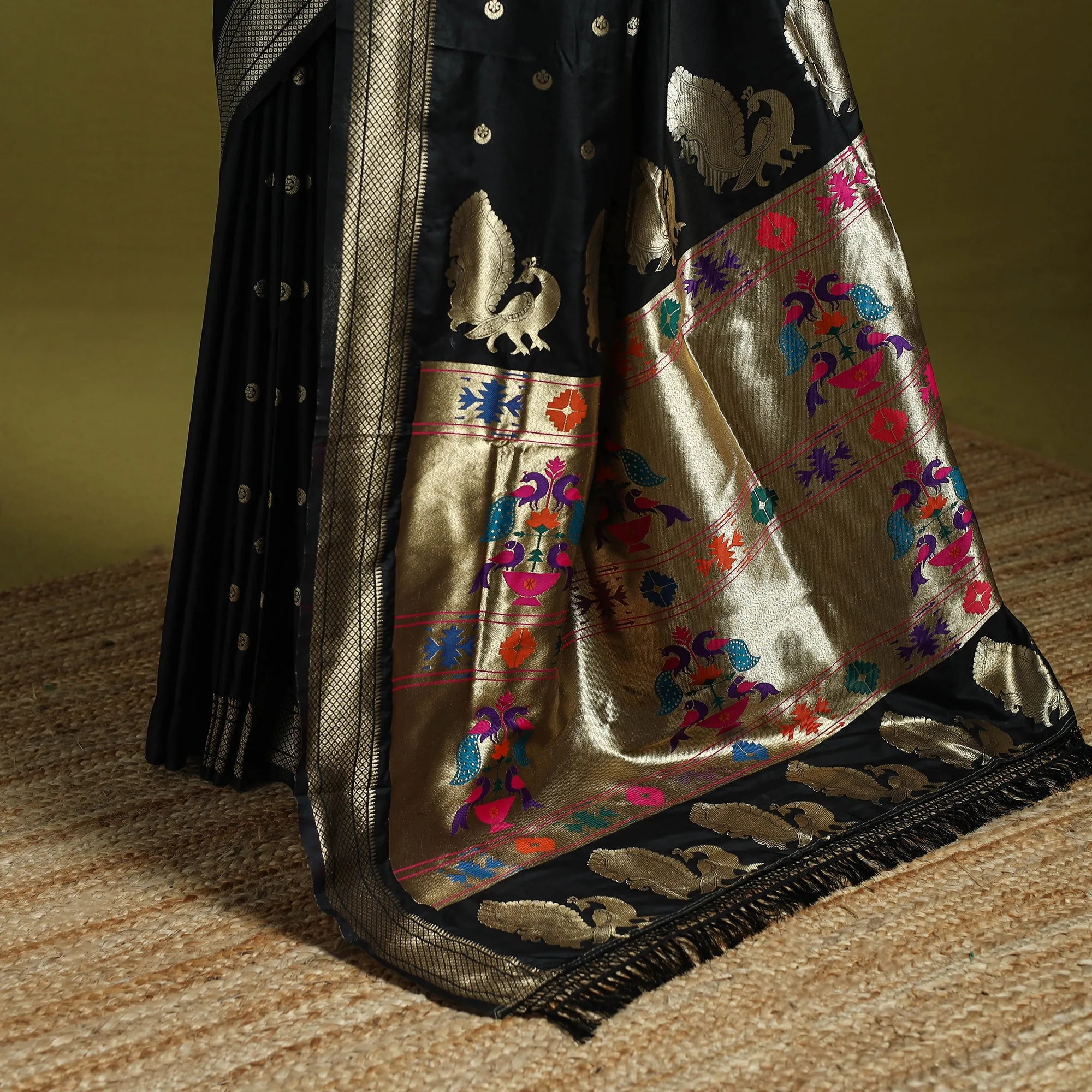Black - Bangalore Silk Paithani Saree 10 sold by Itokri product image thumbnail 3