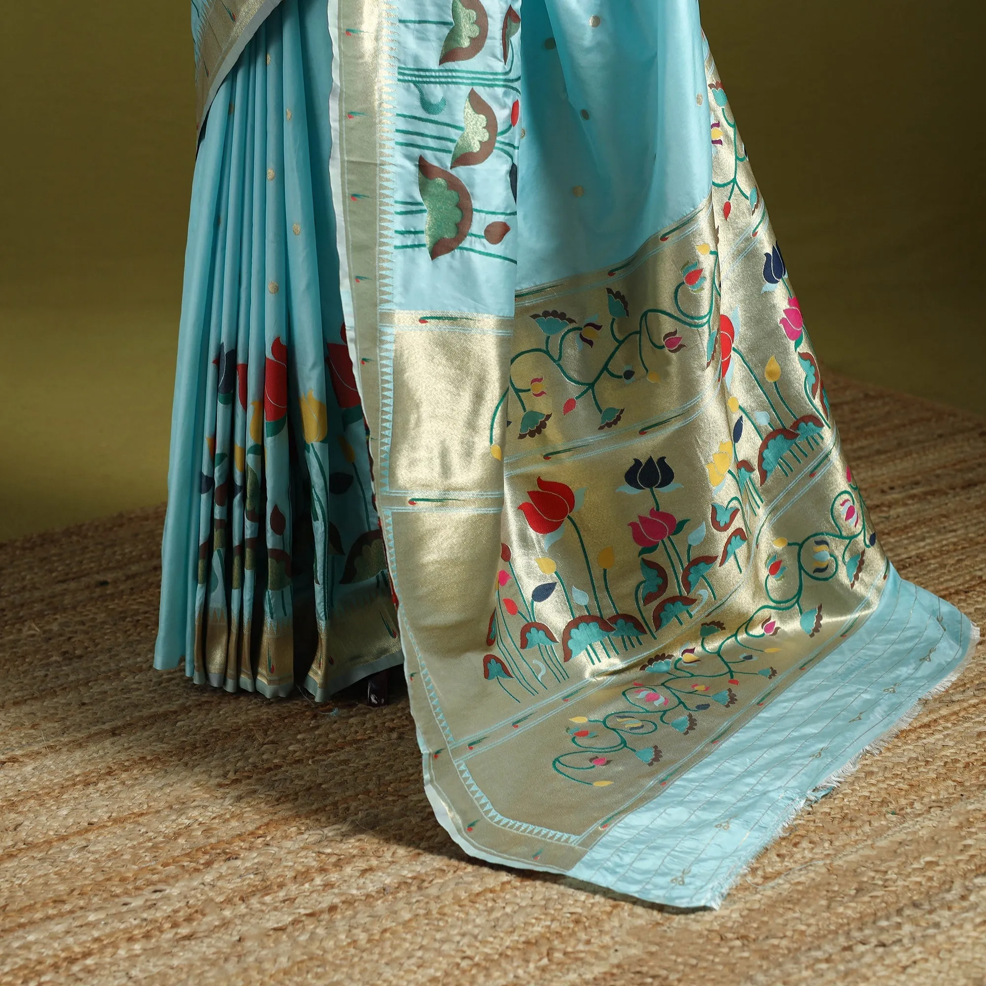 Blue - Bangalore Silk Paithani Saree 07 sold by Itokri product image thumbnail 3