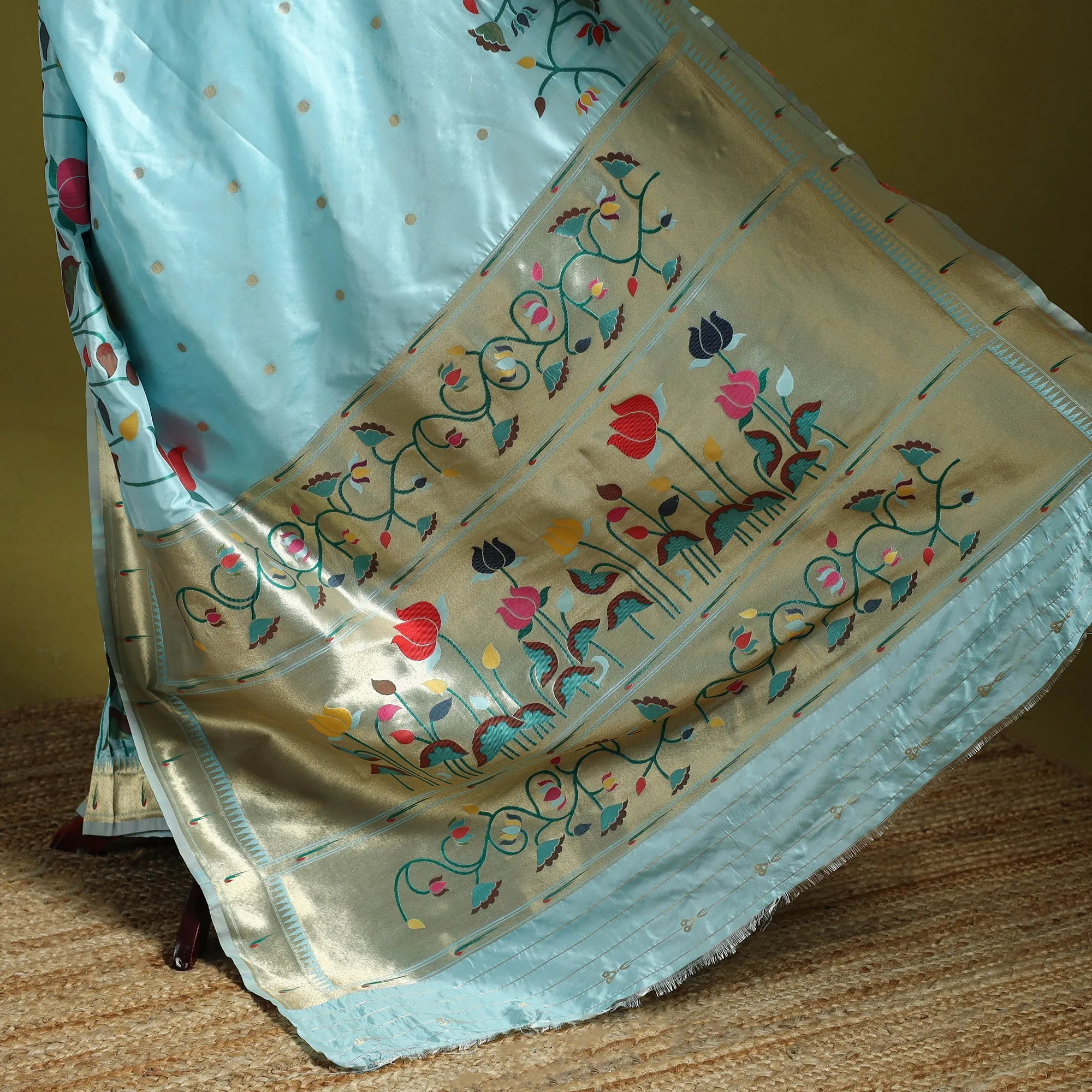 Blue - Bangalore Silk Paithani Saree 07 sold by Itokri product image thumbnail 4