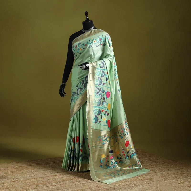 Green - Bangalore Silk Paithani Saree 06 sold by Itokri