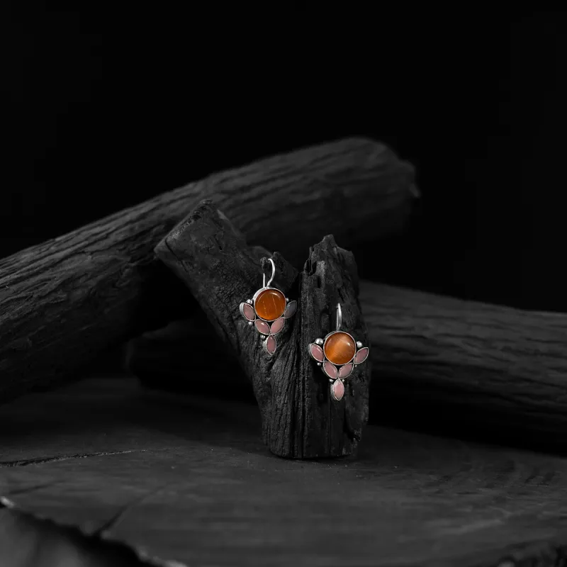 Multicolor - Saanjh Bela Leaf Oxidised Drop Earrings sold by Itokri