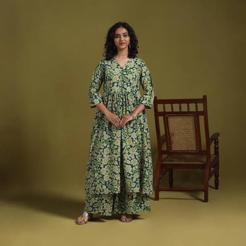 Green - Kalamkari Printed Cotton 2pc Kurta Set for women 09 sold by Itokri