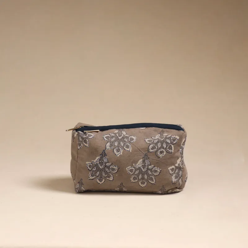 Brown - Handcrafted Fabric Toiletry Pouch 06 sold by Itokri