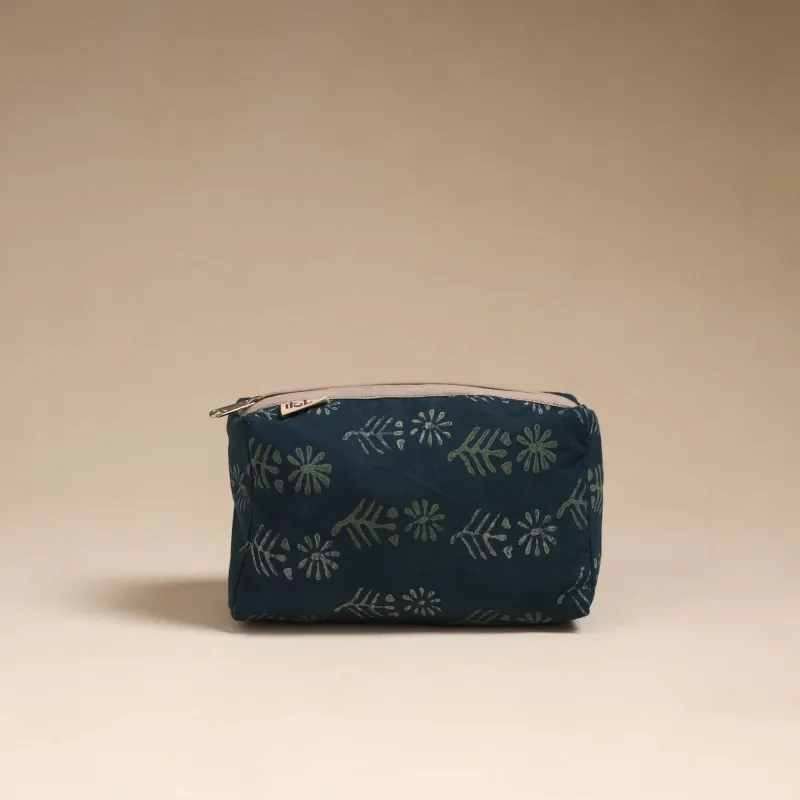 Blue - Handcrafted Fabric Toiletry Pouch 12 sold by Itokri