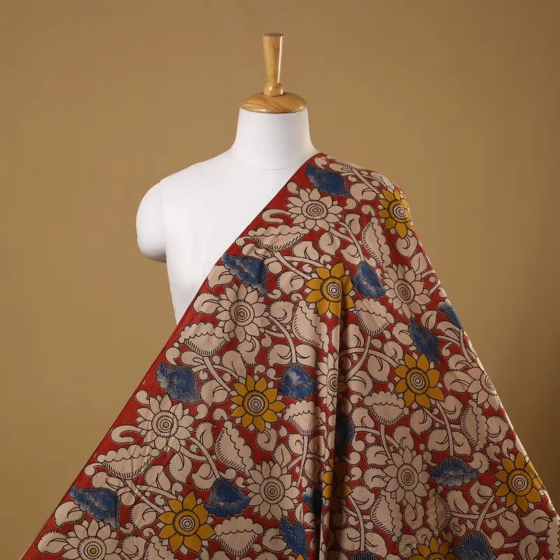 Red - Printed Kalamkari Cotton Fabric 24 sold by Itokri