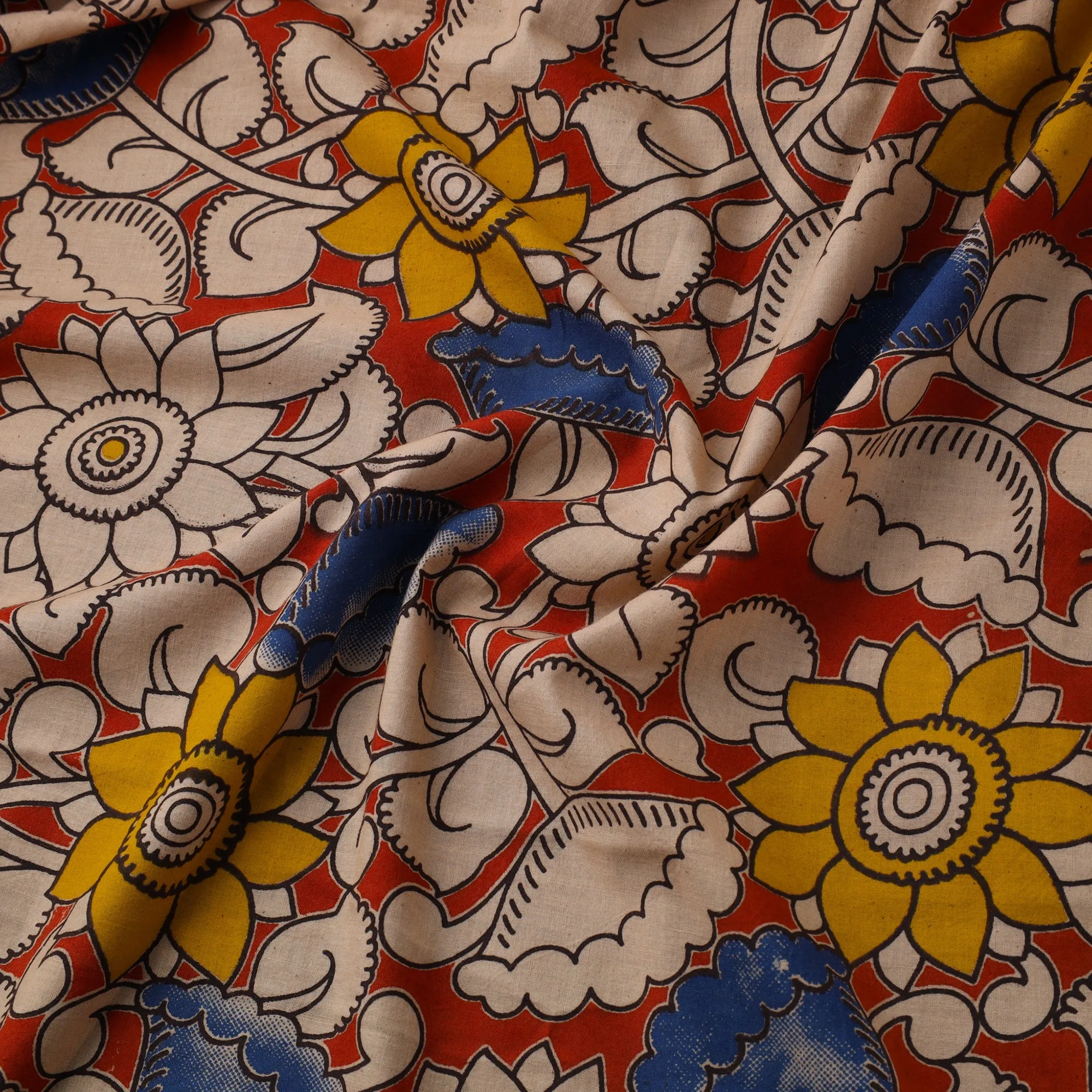Red - Printed Kalamkari Cotton Fabric 24 sold by Itokri product image thumbnail 3