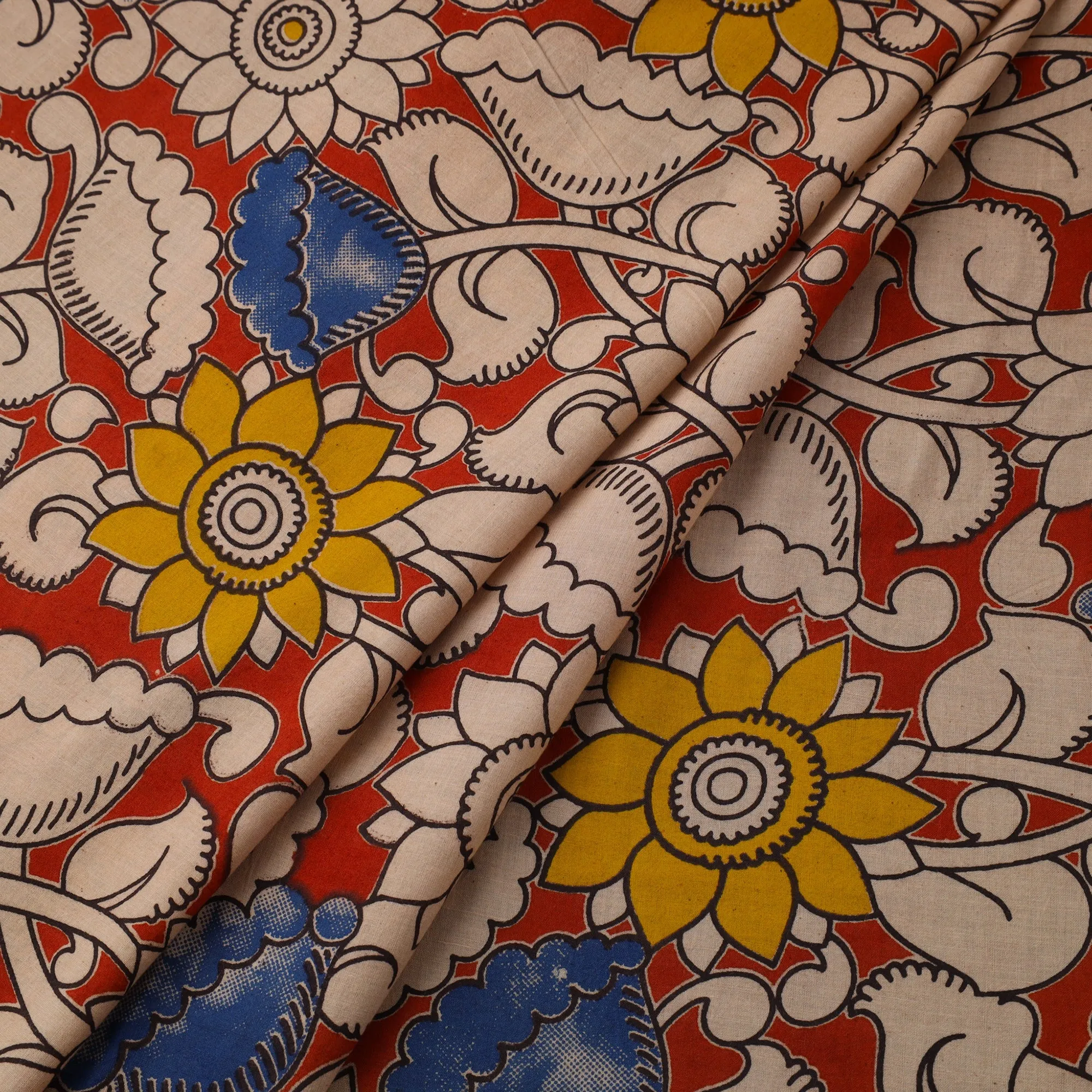 Red - Printed Kalamkari Cotton Fabric 24 sold by Itokri product image thumbnail 2