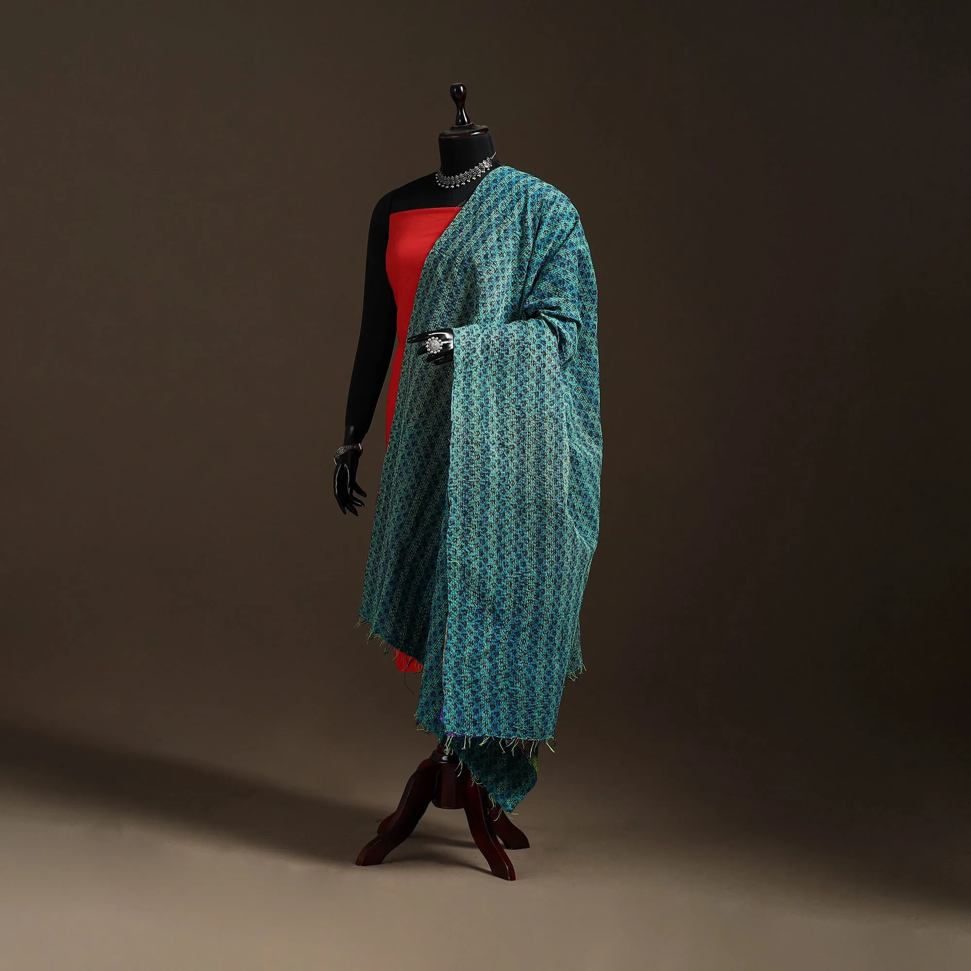 Multicolor - Bengal Hand Embroidery Patchwork Reversible Silk Kantha Dupatta 52 sold by Itokri product image thumbnail 5