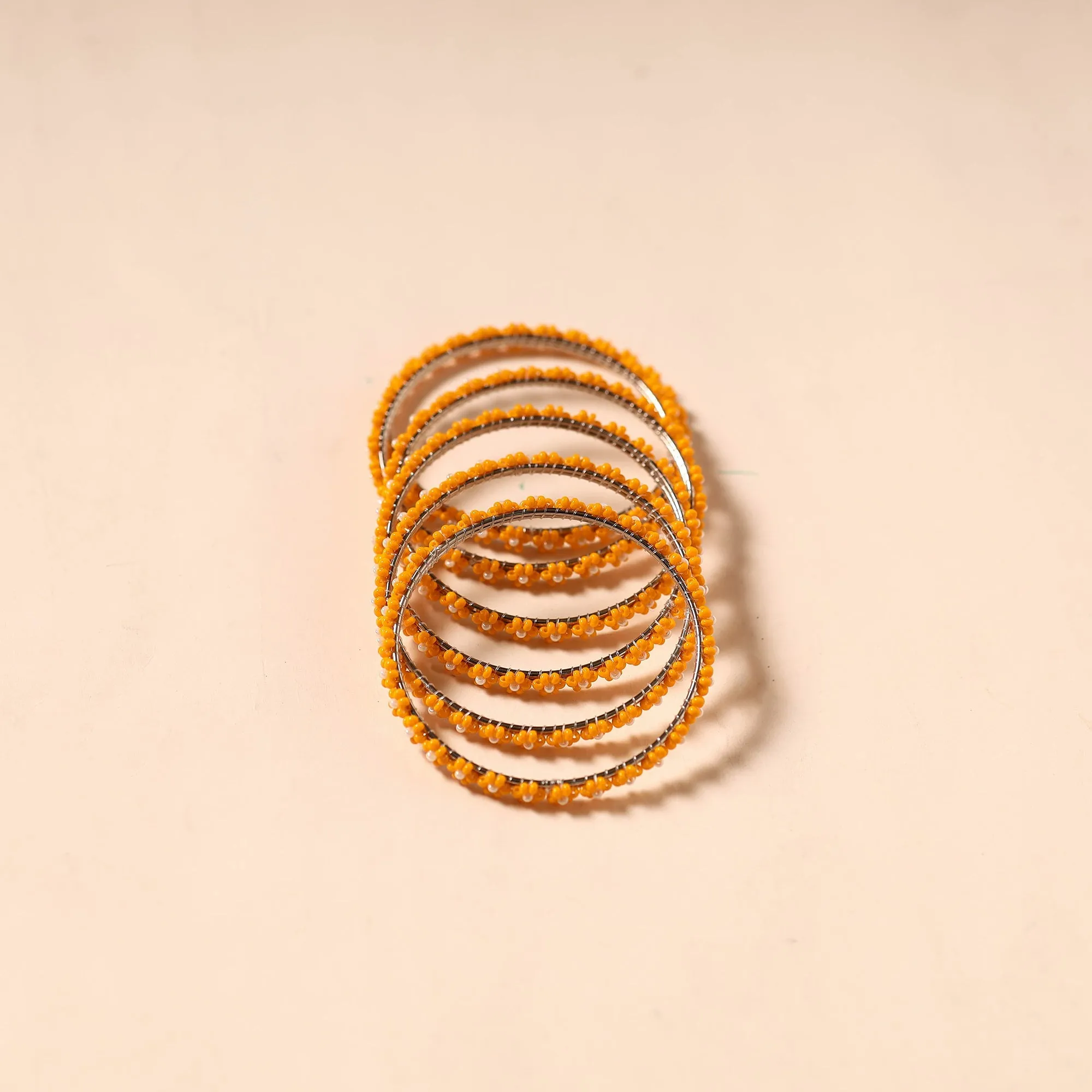 Orange - Hapur Flower Beadwork Bangles by Aagaz (Set of 6) 18 sold by Itokri product image thumbnail 3