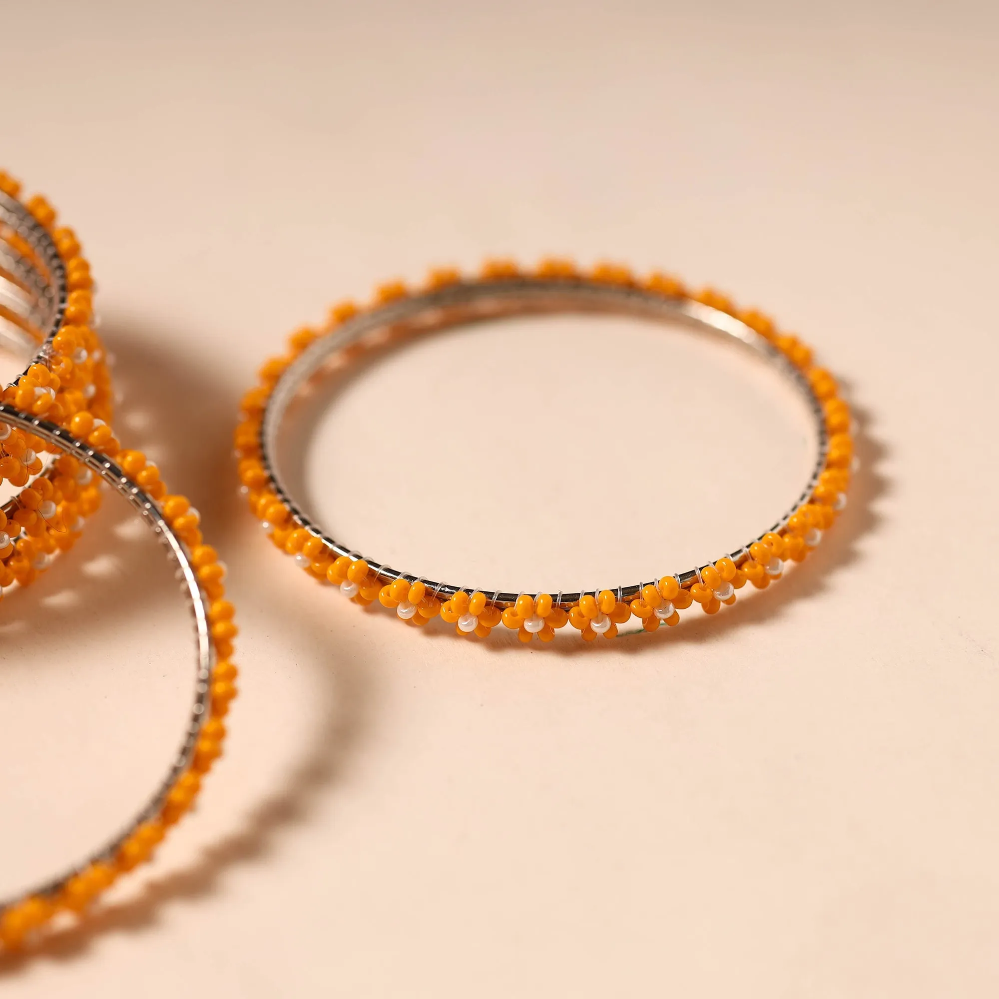 Orange - Hapur Flower Beadwork Bangles by Aagaz (Set of 6) 18 sold by Itokri product image thumbnail 2