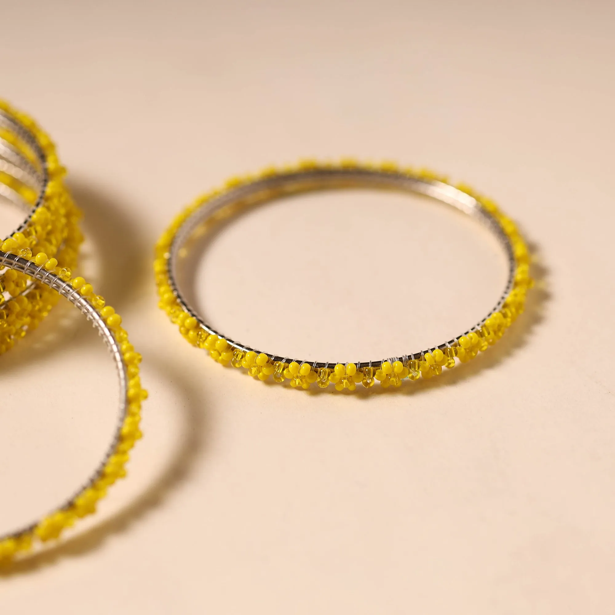 Yellow - Hapur Flower Beadwork Bangles by Aagaz (Set of 6) 14 sold by Itokri product image thumbnail 2