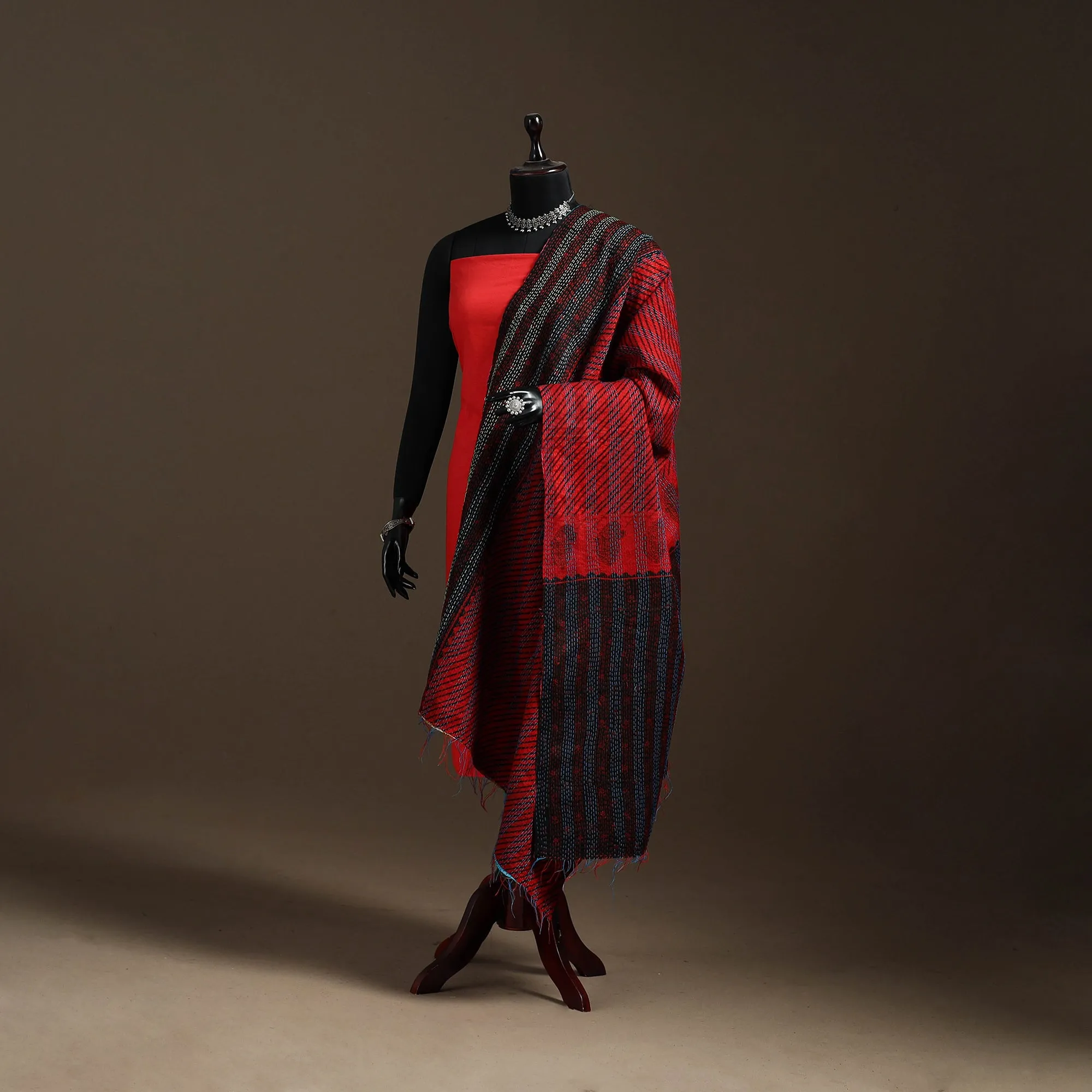 Multicolor - Bengal Hand Embroidery Patchwork Reversible Silk Kantha Dupatta 96 sold by Itokri product image thumbnail 5