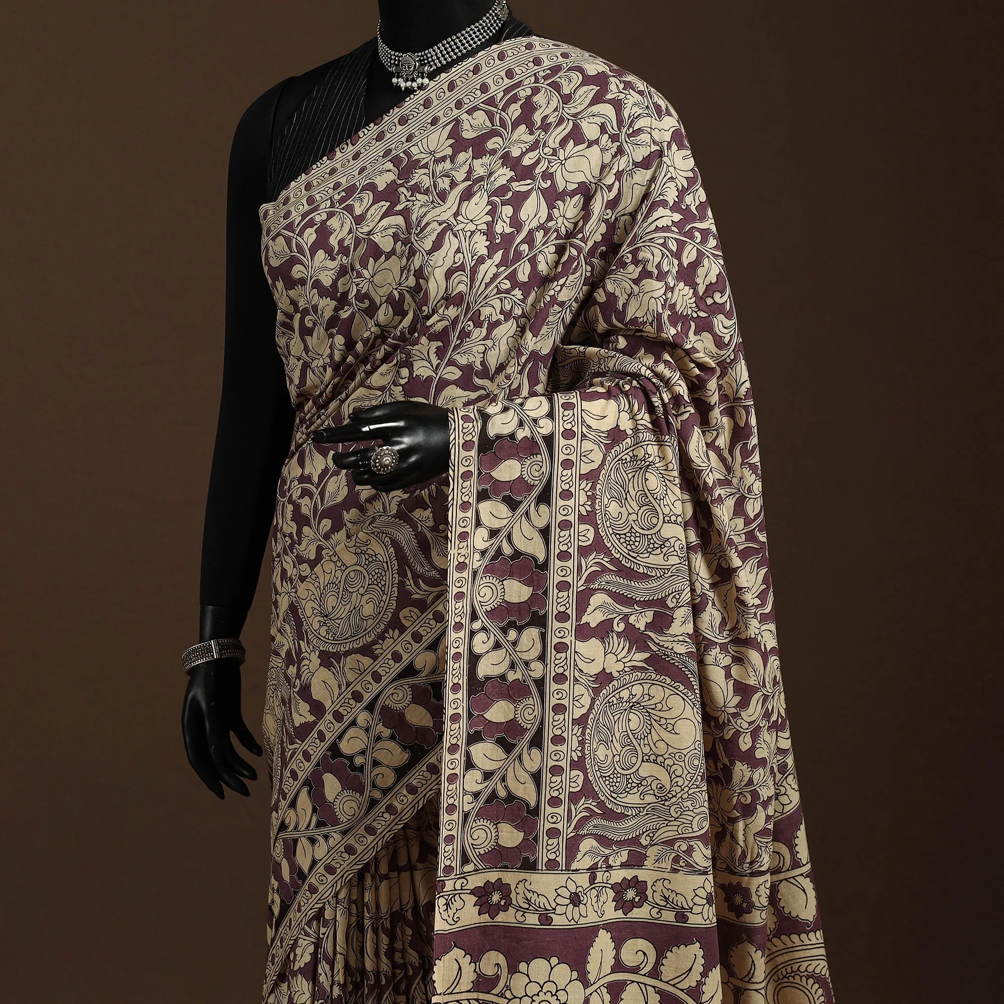 Brown - Printed Cotton Nellore Kalamkari Saree 02 sold by Itokri product image thumbnail 2