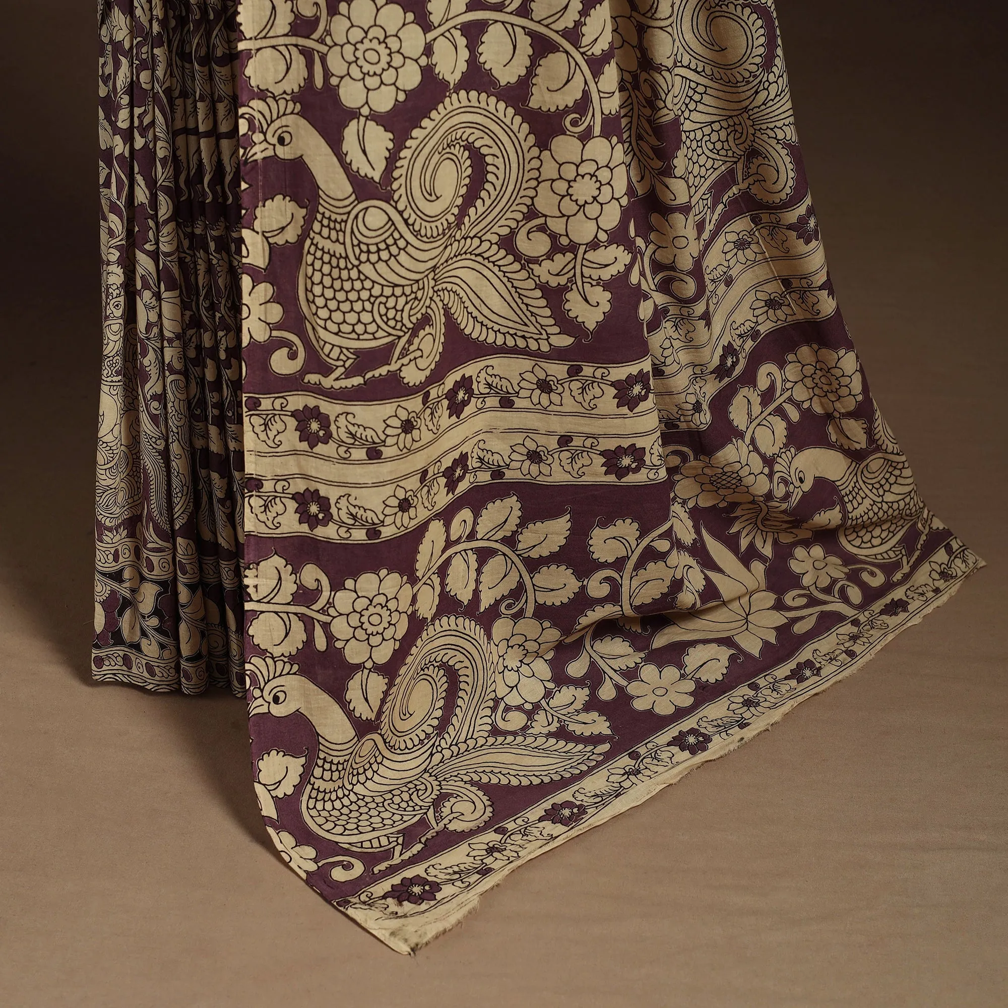 Brown - Printed Cotton Nellore Kalamkari Saree 02 sold by Itokri product image thumbnail 5