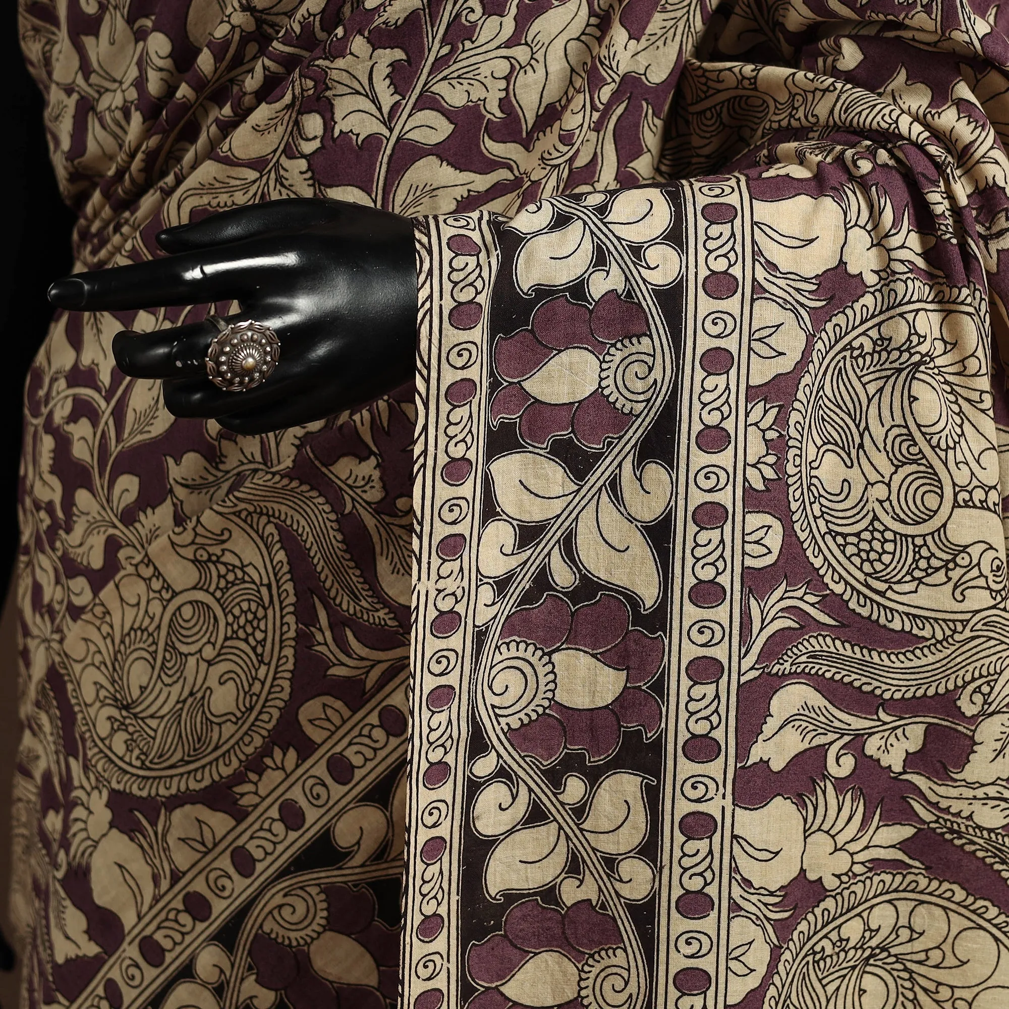 Brown - Printed Cotton Nellore Kalamkari Saree 02 sold by Itokri product image thumbnail 3