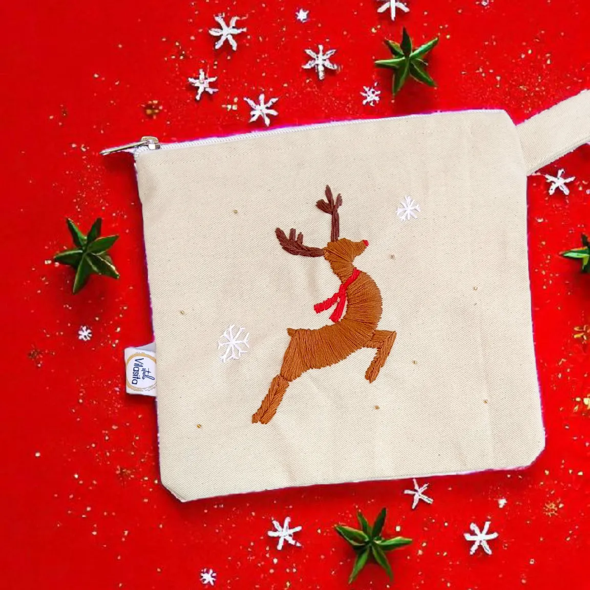 Rudolf - Hand Embroidered Multipurpose Pouch sold by Itokri product image thumbnail 2
