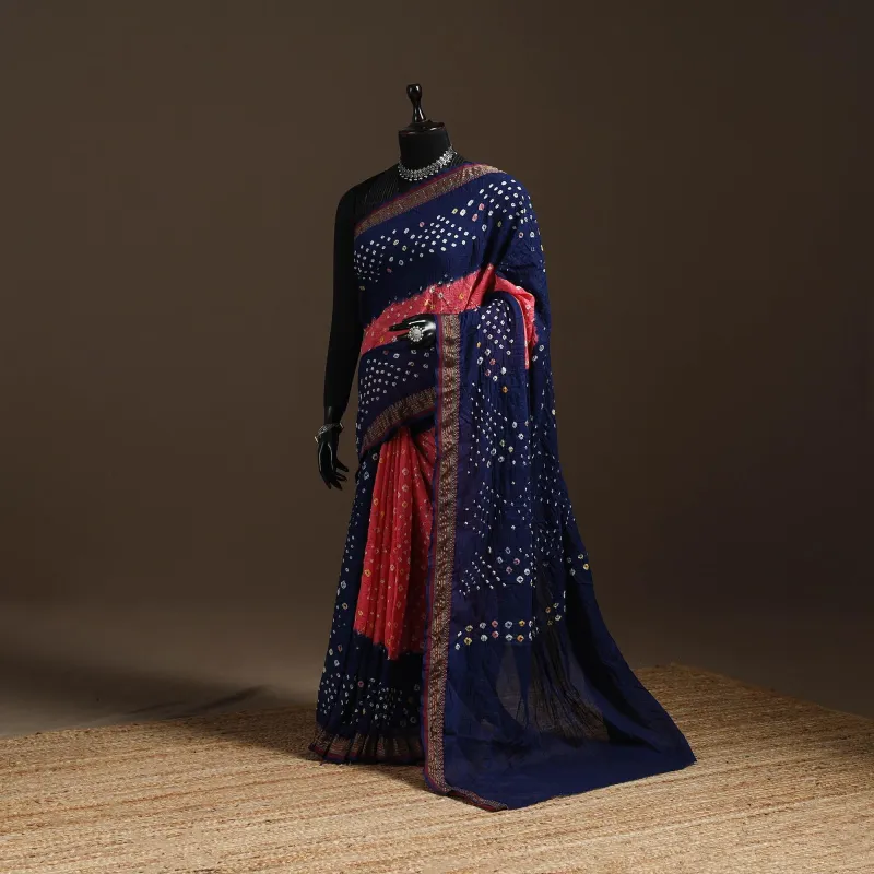 Kutch Tie-Dye Cotton Bandhani Saree with Blouse Piece  50 sold by Itokri