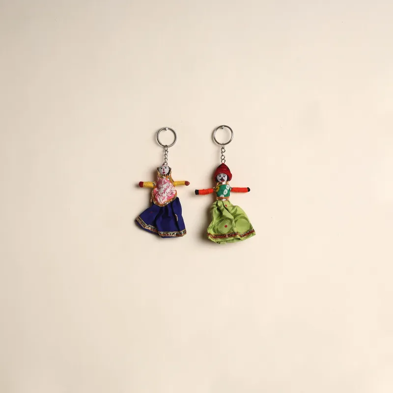 Multicolor - Rajasthani Puppet Couple Handmade Keychain (Set of 2) 33 made by Itokri