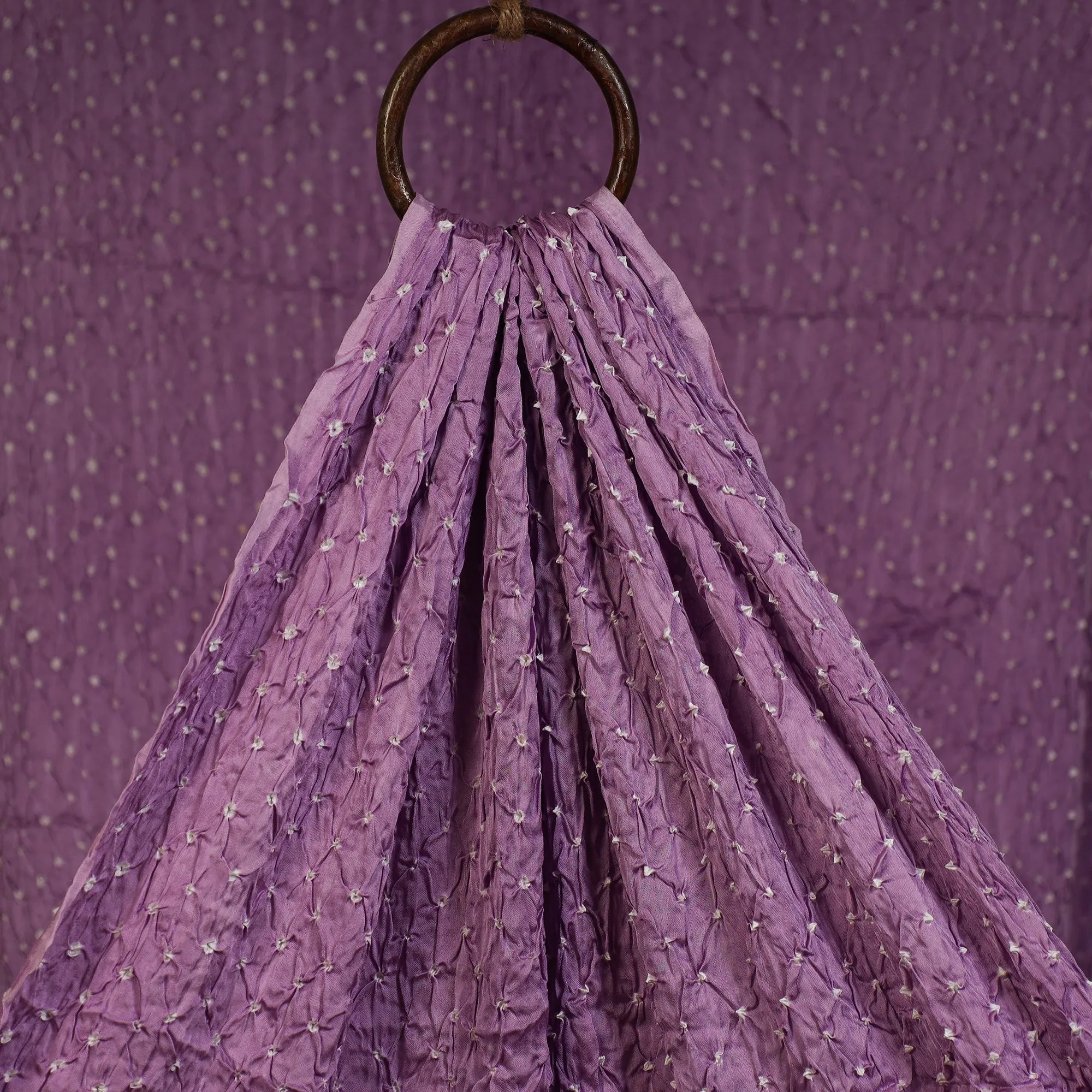 Purple - Kutch Tie-Dye Modal Silk Bandhani Fabric 07 sold by Itokri product image thumbnail 2