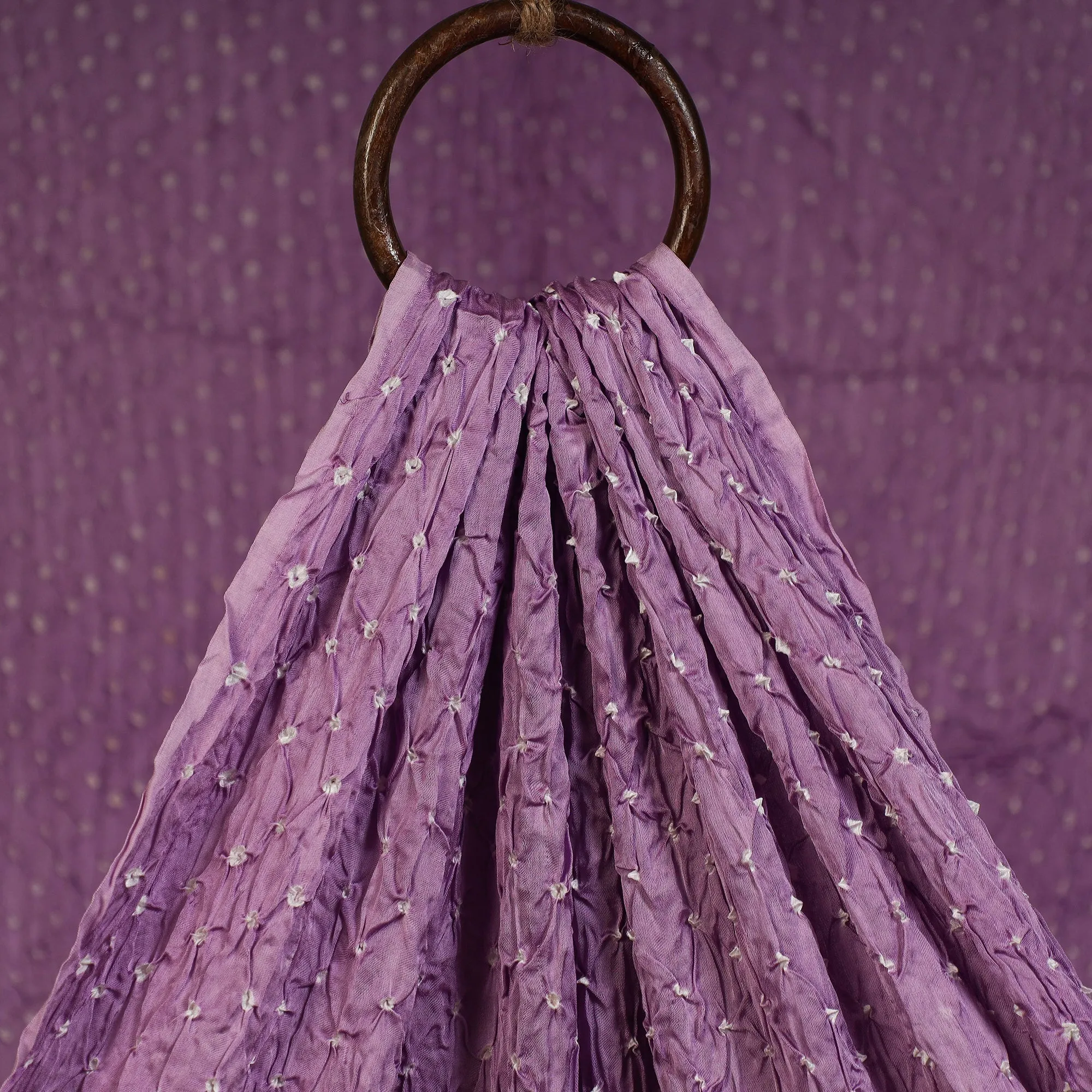 Purple - Kutch Tie-Dye Modal Silk Bandhani Fabric 07 sold by Itokri product image thumbnail 3