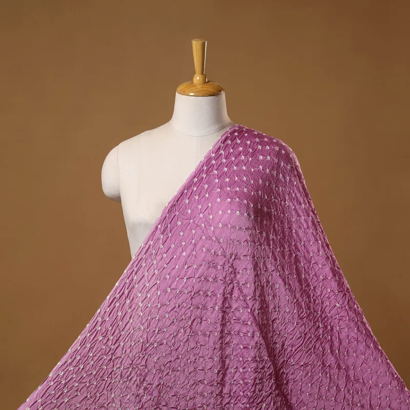 Purple - Kutch Tie-Dye Modal Silk Bandhani Fabric 01 made by Itokri