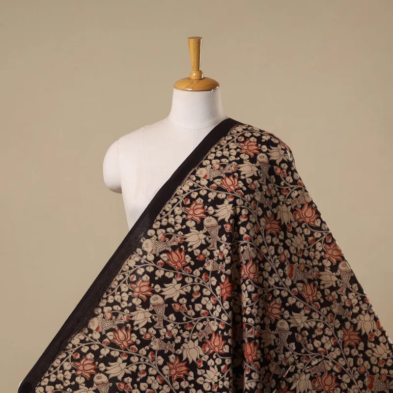 Black - Printed Cotton Kalamkari Fabric 40 sold by Itokri
