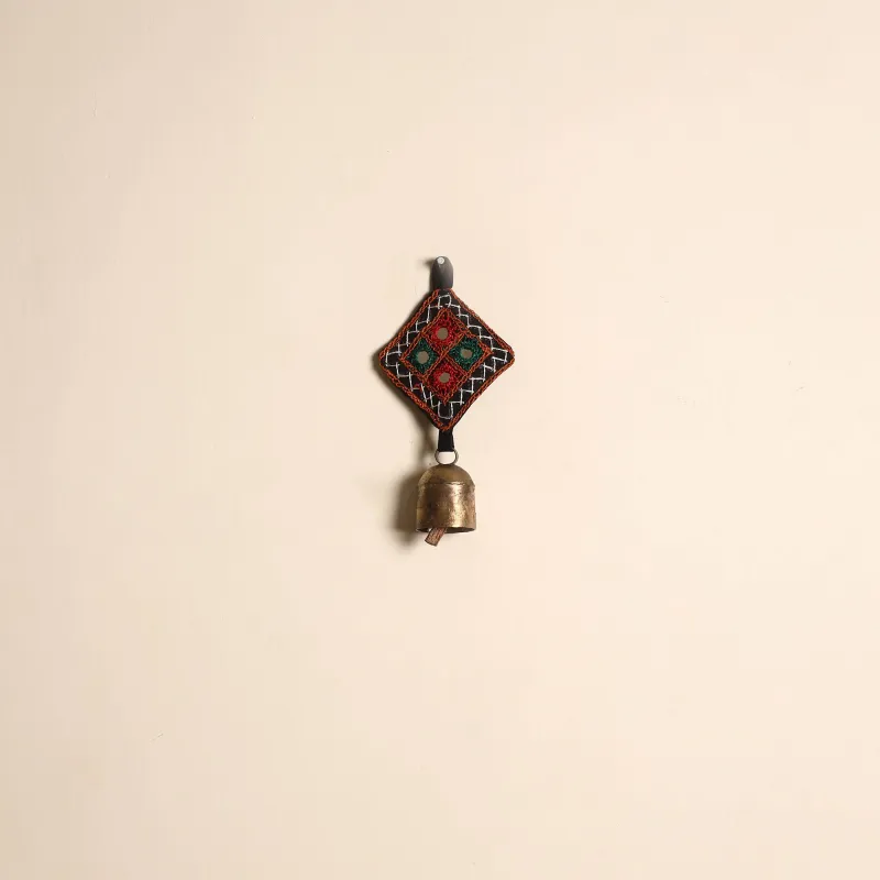 Black - Kutch Embroidery Copper Coated Iron Bell Keychain 08 sold by Itokri