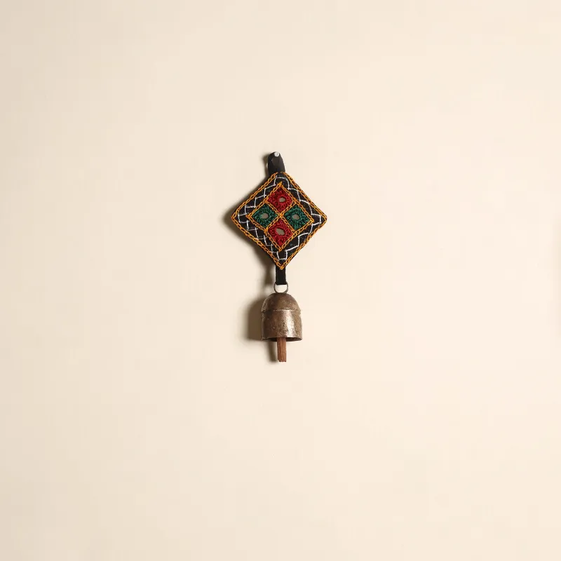 Black - Kutch Embroidery Copper Coated Iron Bell Keychain 02 sold by Itokri