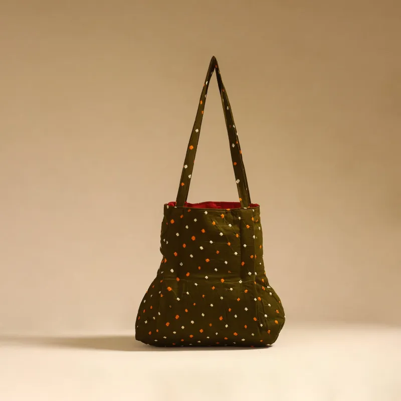 Green - Handcrafted Fabric Jhola Bag 45 sold by Itokri