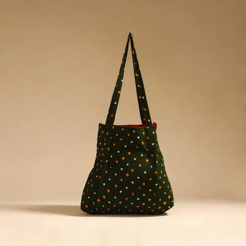 Green - Handcrafted Fabric Jhola Bag 57 sold by Itokri