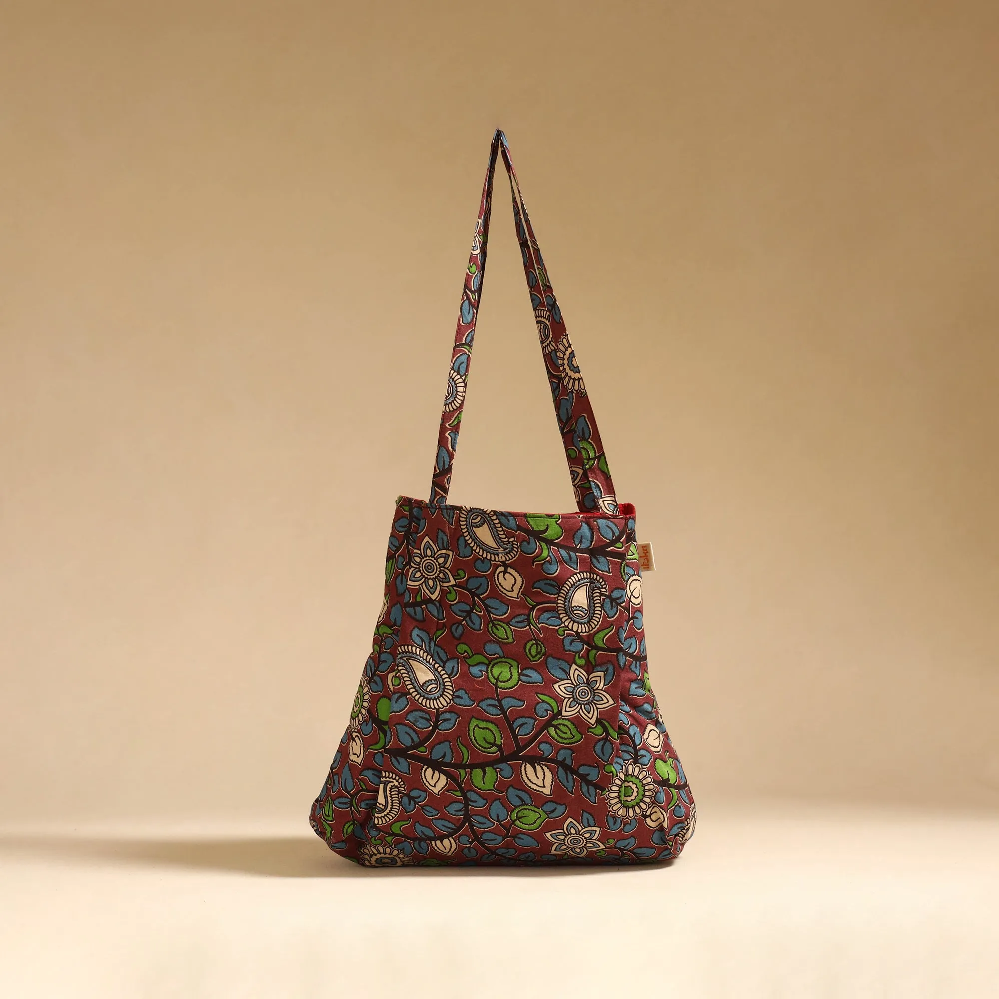 Maroon - Handcrafted Fabric Jhola Bag 38 sold by Itokri