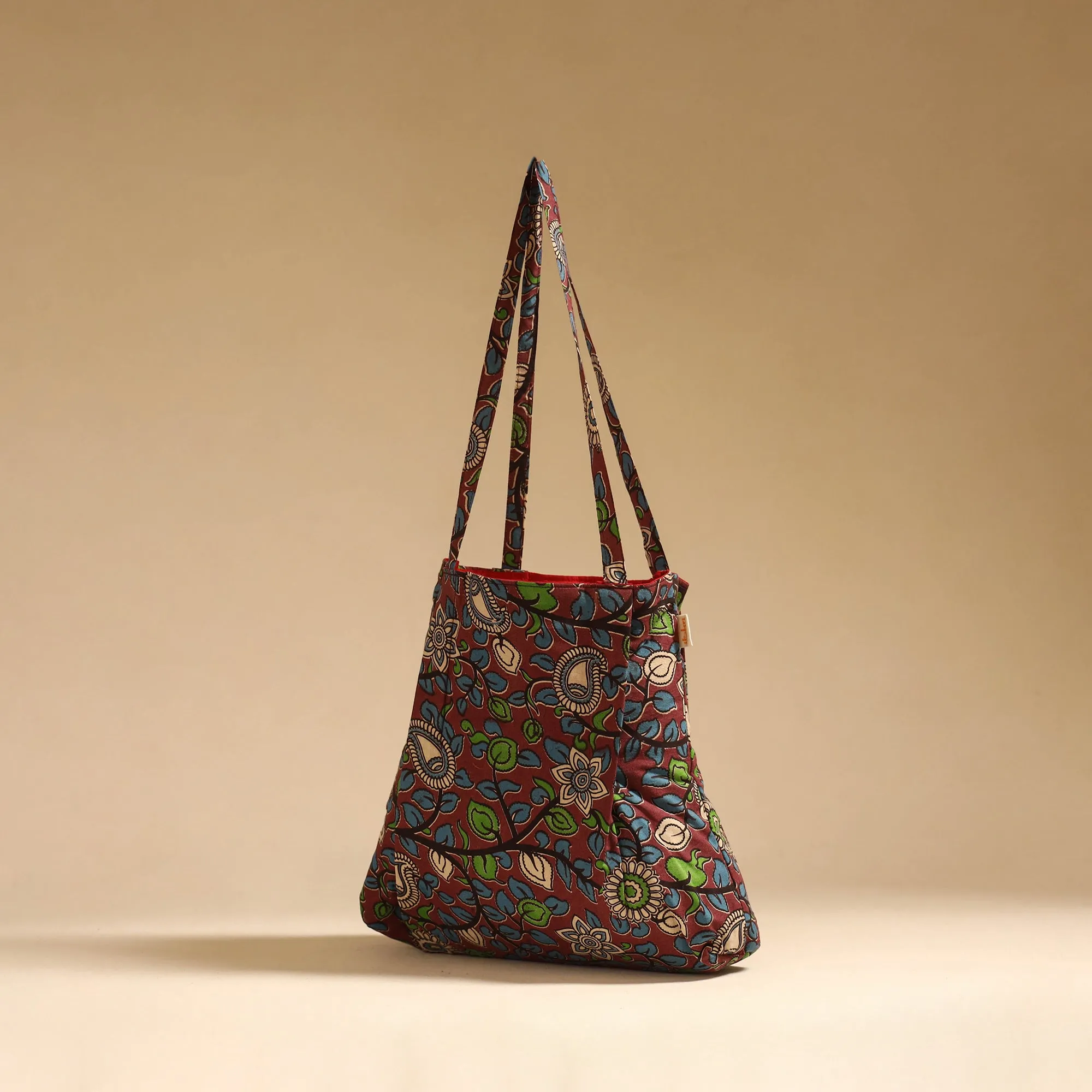 Maroon - Handcrafted Fabric Jhola Bag 38 sold by Itokri product image thumbnail 2
